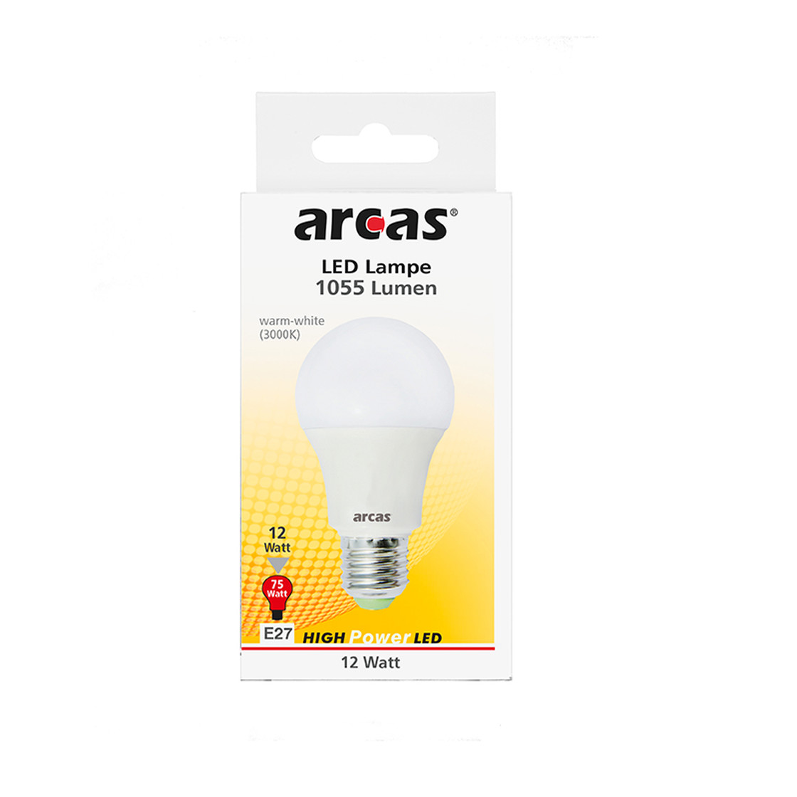 Arcas E27 LED Lampe Birne 12W 3000K 1055 Lumen Warmweiss
