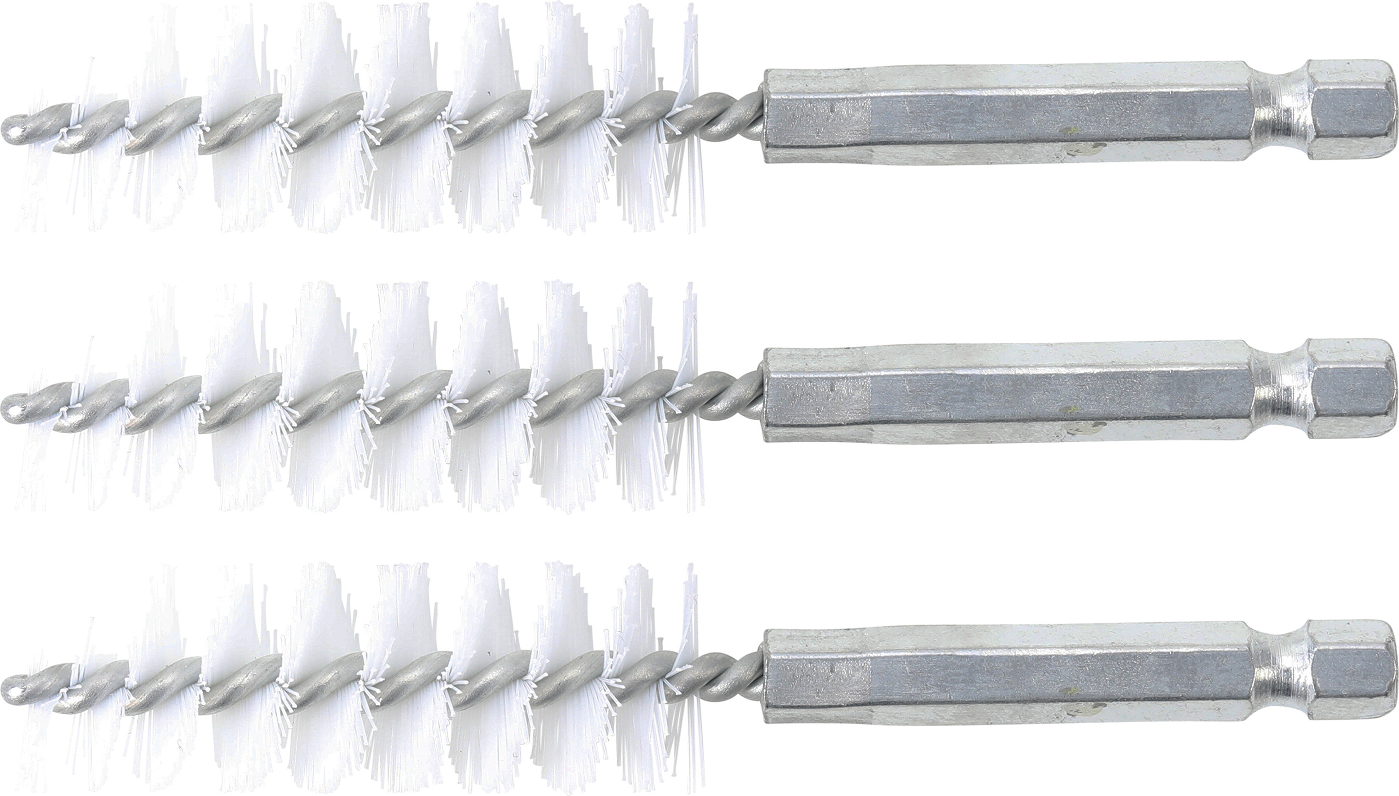 BGS Nylonbürste | 16 mm | Antrieb Außensechskant 6,3 mm (1/4") | 3-tlg.