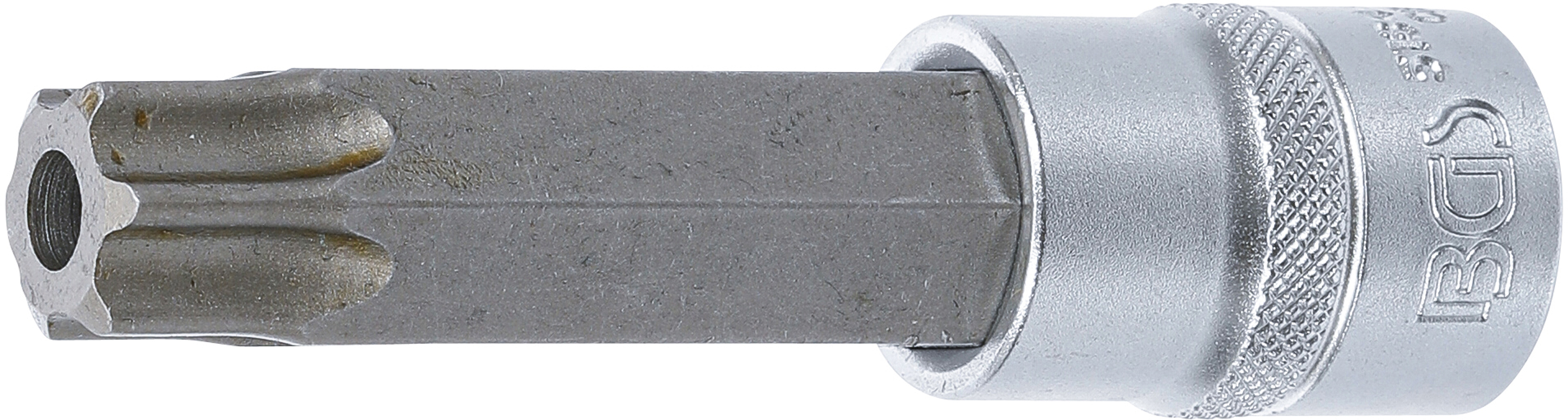 BGS Bit-Einsatz | Länge 100 mm | Antrieb Innenvierkant 12,5 mm (1/2") | T-Profil (für Torx) mit Bohrung T80