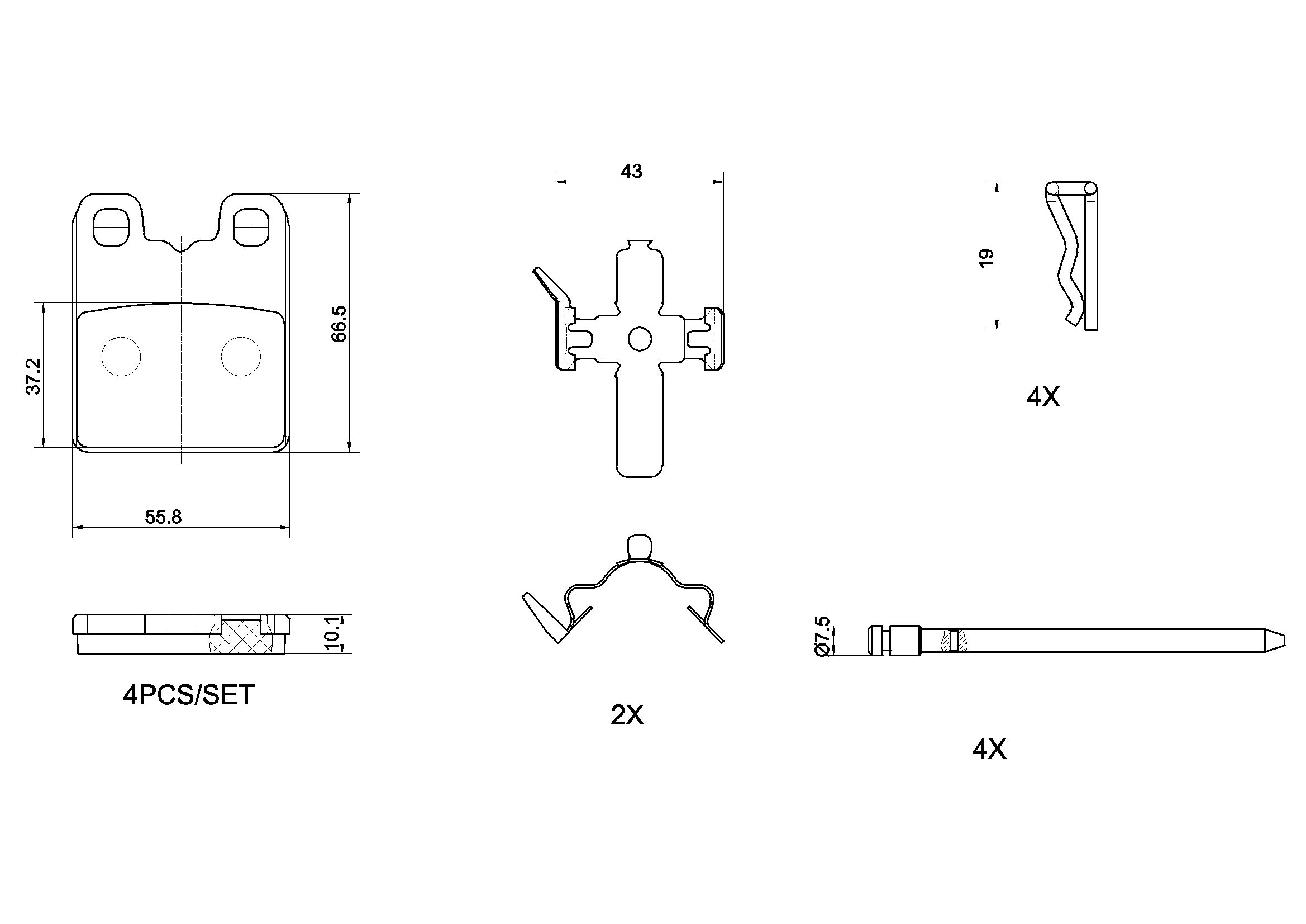Bremsbelagsatz, Scheibenfeststellbremse