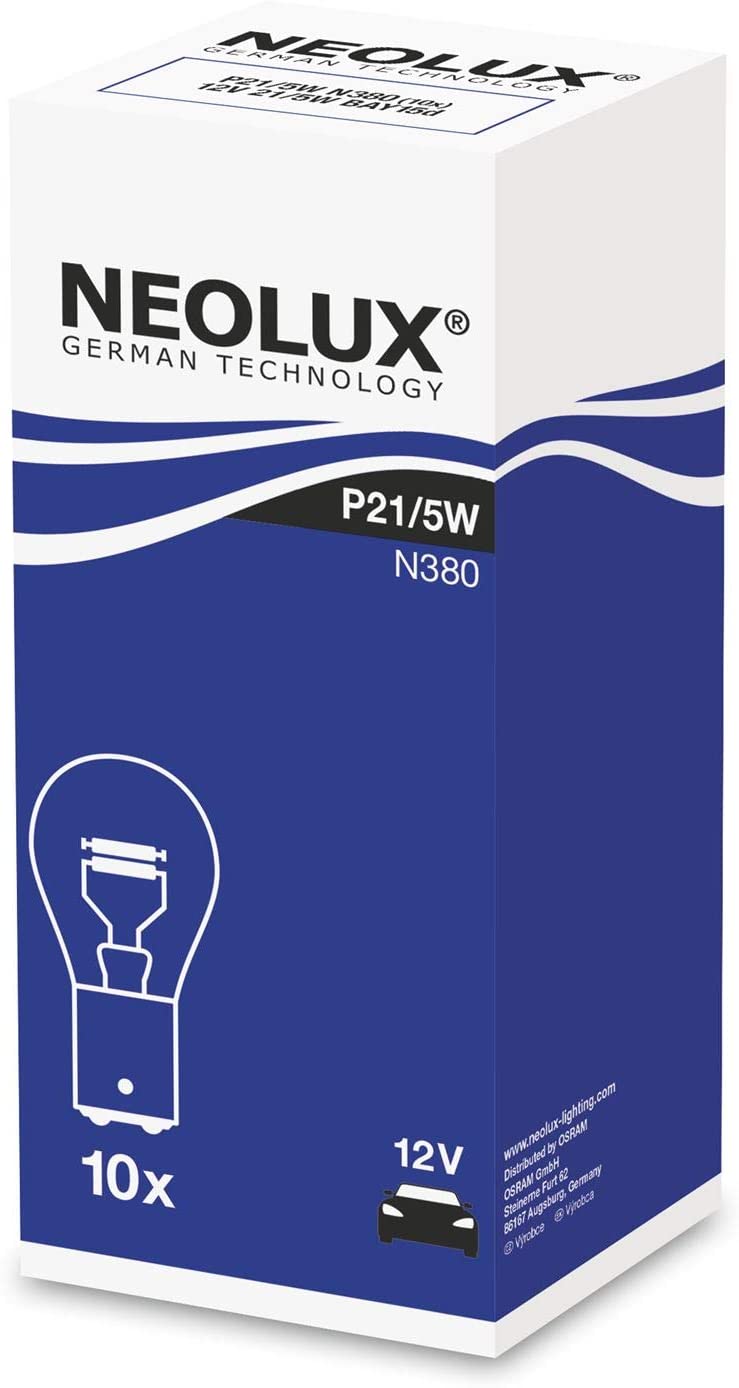 Neolux N380 Kugellampe Glühlampe 12V 21/5W P21/5W BAY15D 10er Pack
