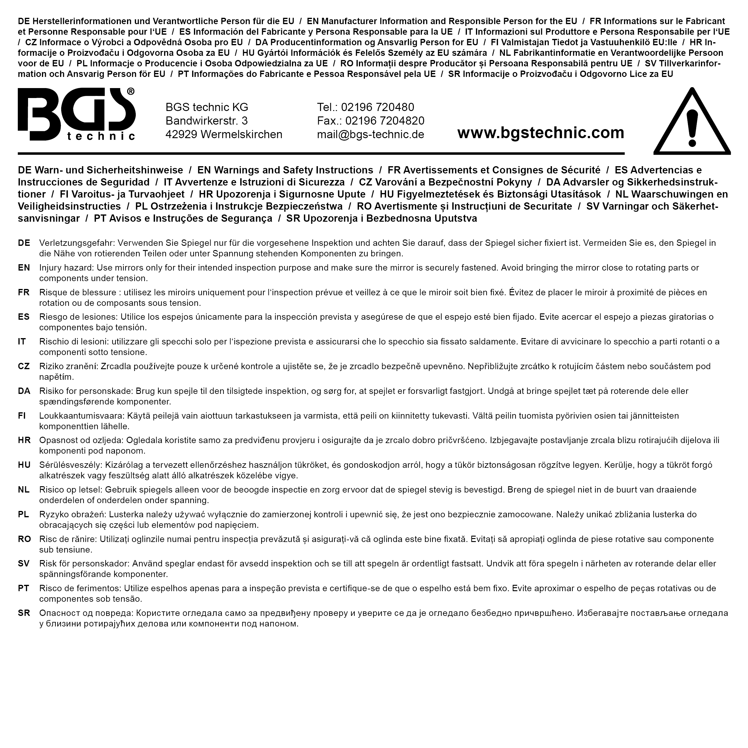 BGS Weitwinkelspiegel | Ø 450 mm