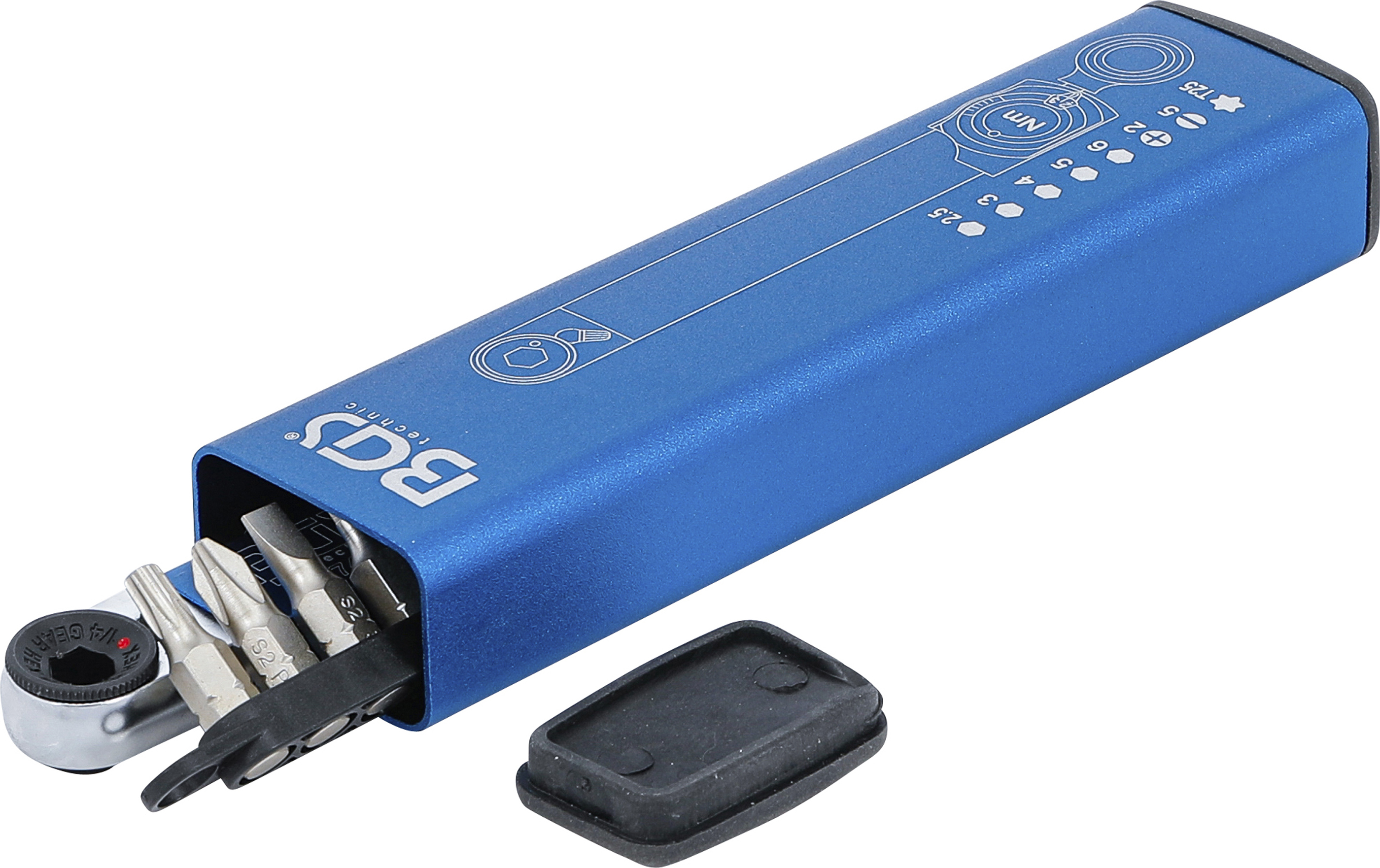 BGS Drehmomentschlüssel | Abtrieb Innensechskant 6,3 mm (1/4") | 2 - 10 Nm | mit Bit-Satz | 9-tlg.