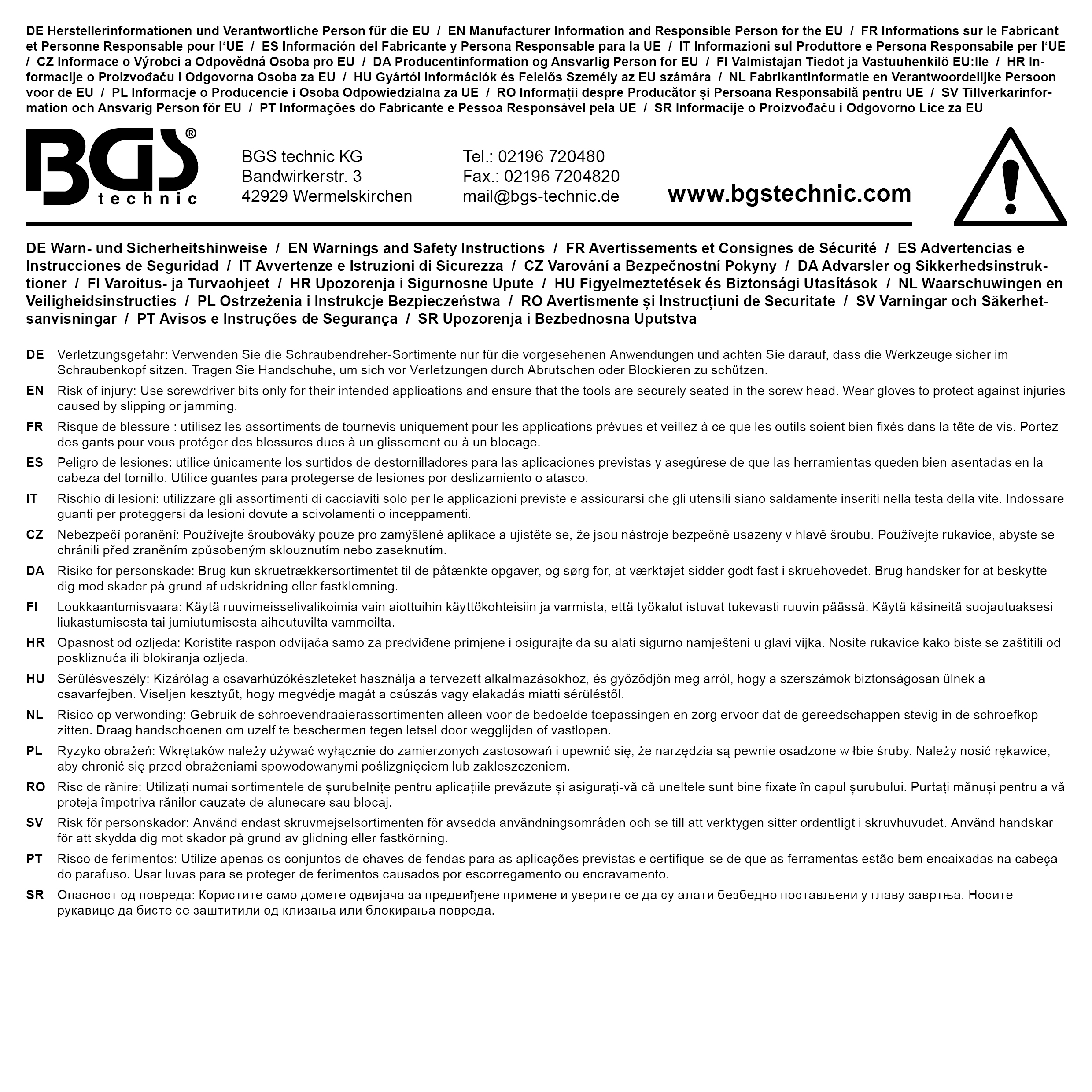 BGS Schraubendreher-Satz | Innensechskant | 8-tlg.