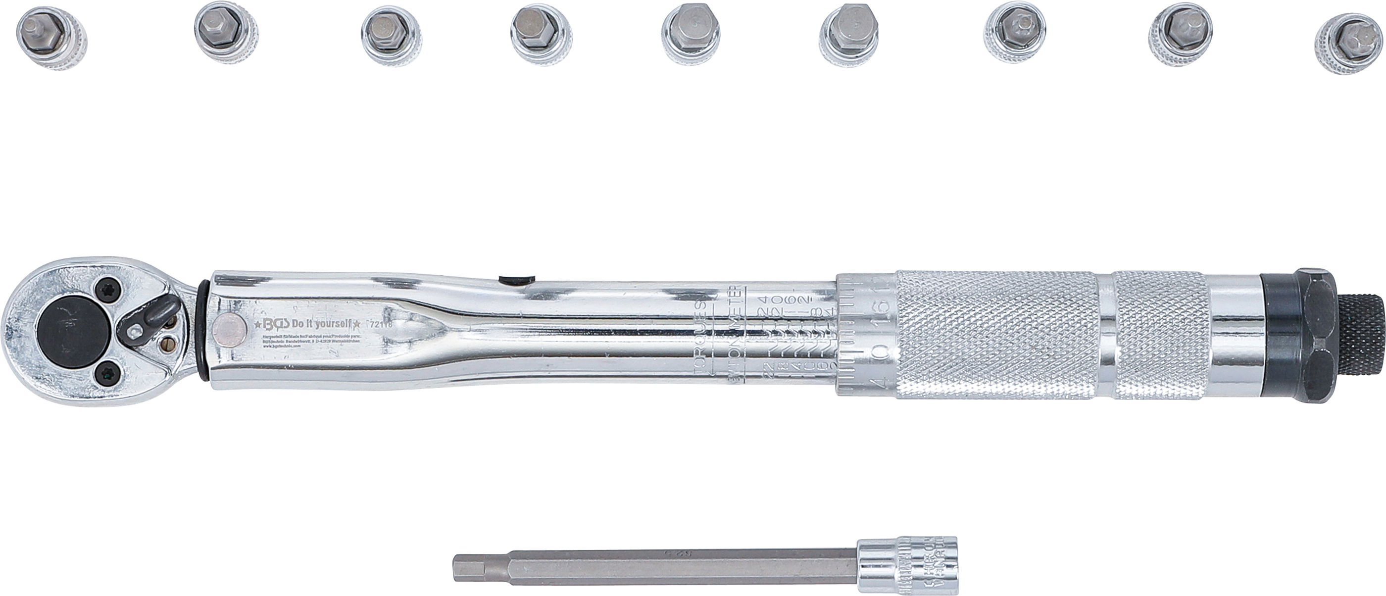 BGS Drehmomentschlüssel-Satz | Abtrieb Außenvierkant 6,3 mm (1/4") | 2 - 24 Nm | 11-tlg.