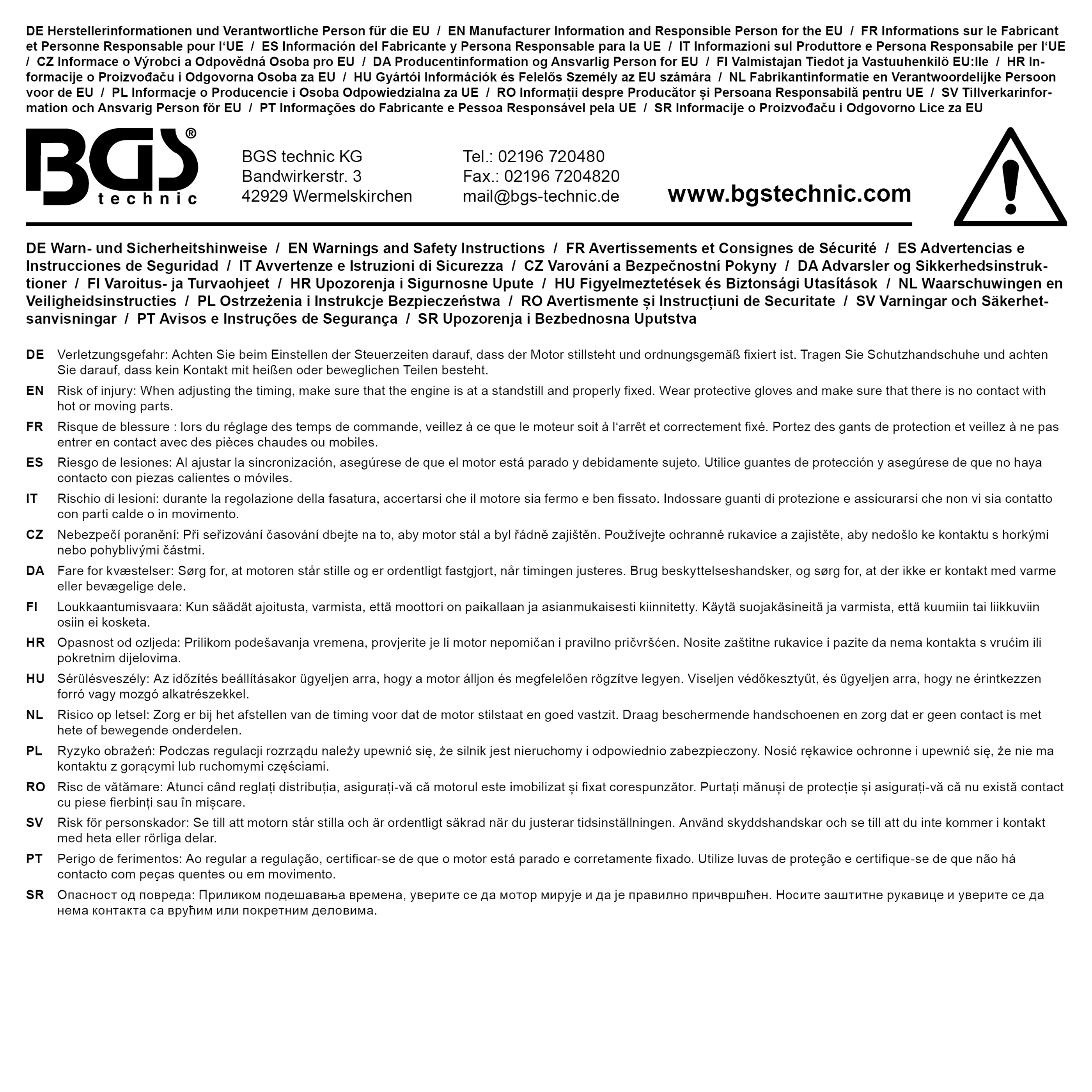 BGS Motor-Einstellwerkzeug-Satz | für BMW M62 Vanos