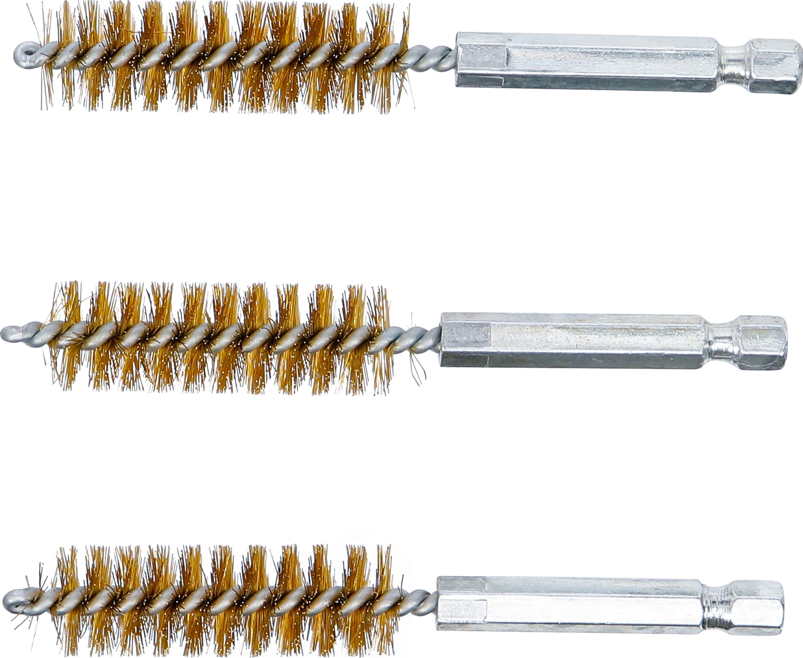 BGS Messingbürste | 14 mm | Antrieb Außensechskant 6,3 mm (1/4") | 3-tlg.