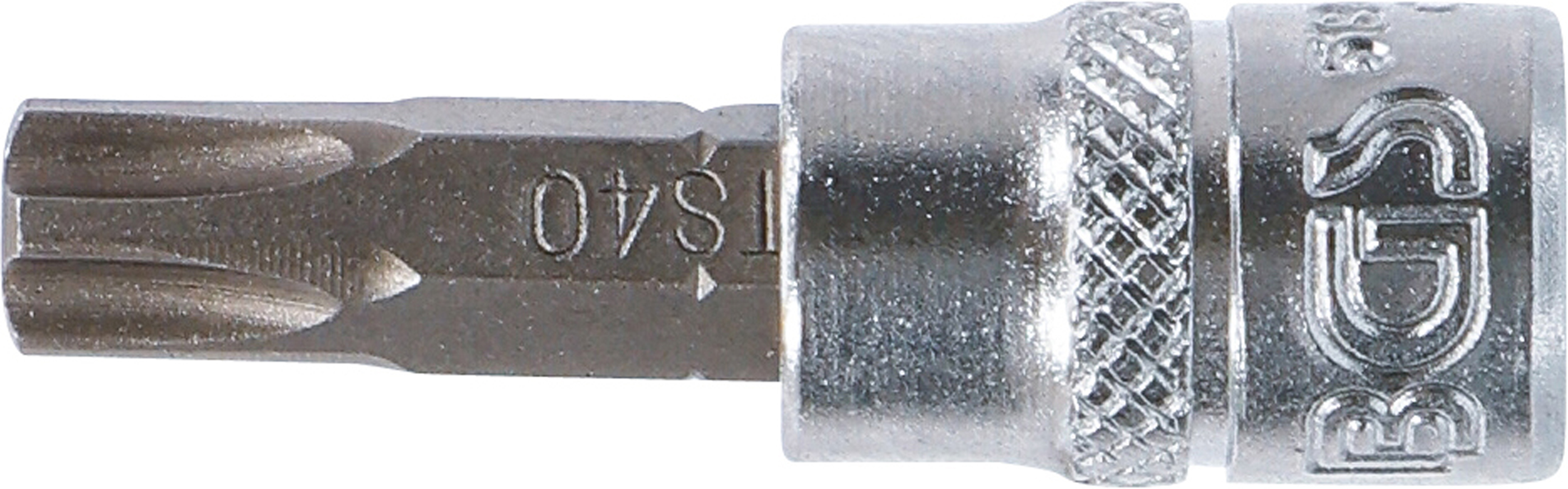 BGS Bit-Einsatz | Antrieb Innenvierkant 6,3 mm (1/4") | TS-Profil (für Torx Plus) mit Bohrung TS40