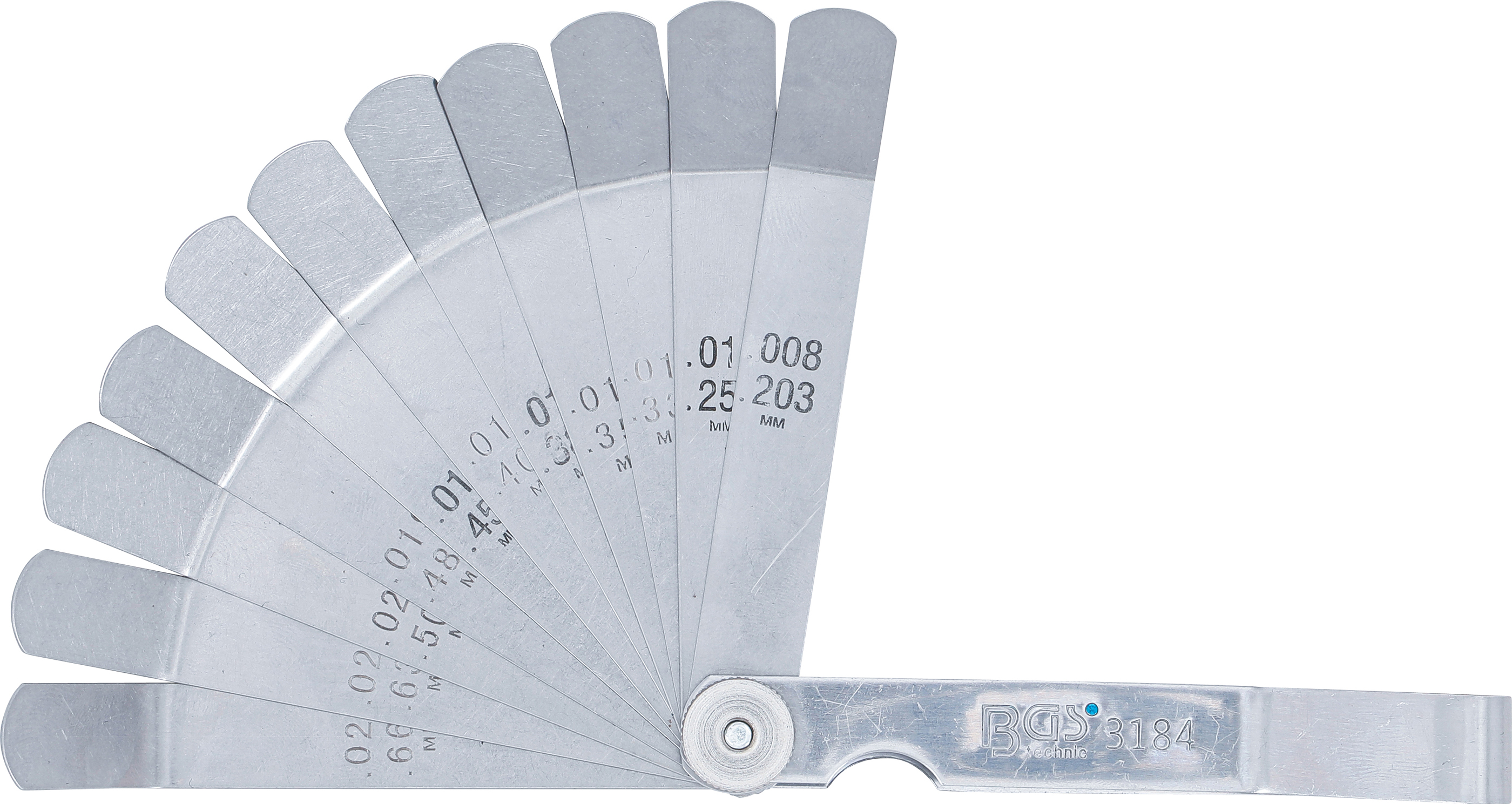 BGS Präzisions-Fühlerlehren, gebogen | 12 Blatt