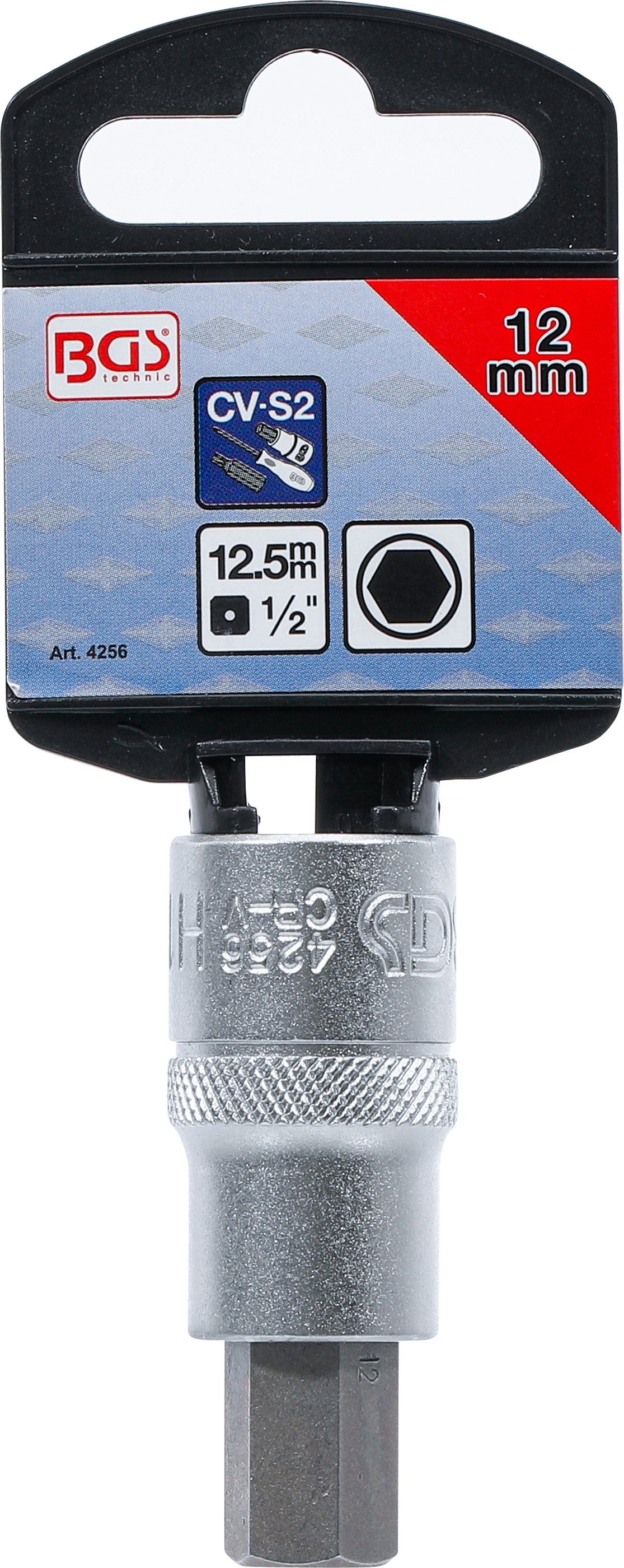 BGS Bit-Einsatz | Antrieb Innenvierkant 12,5 mm (1/2") | Innensechskant 12 mm