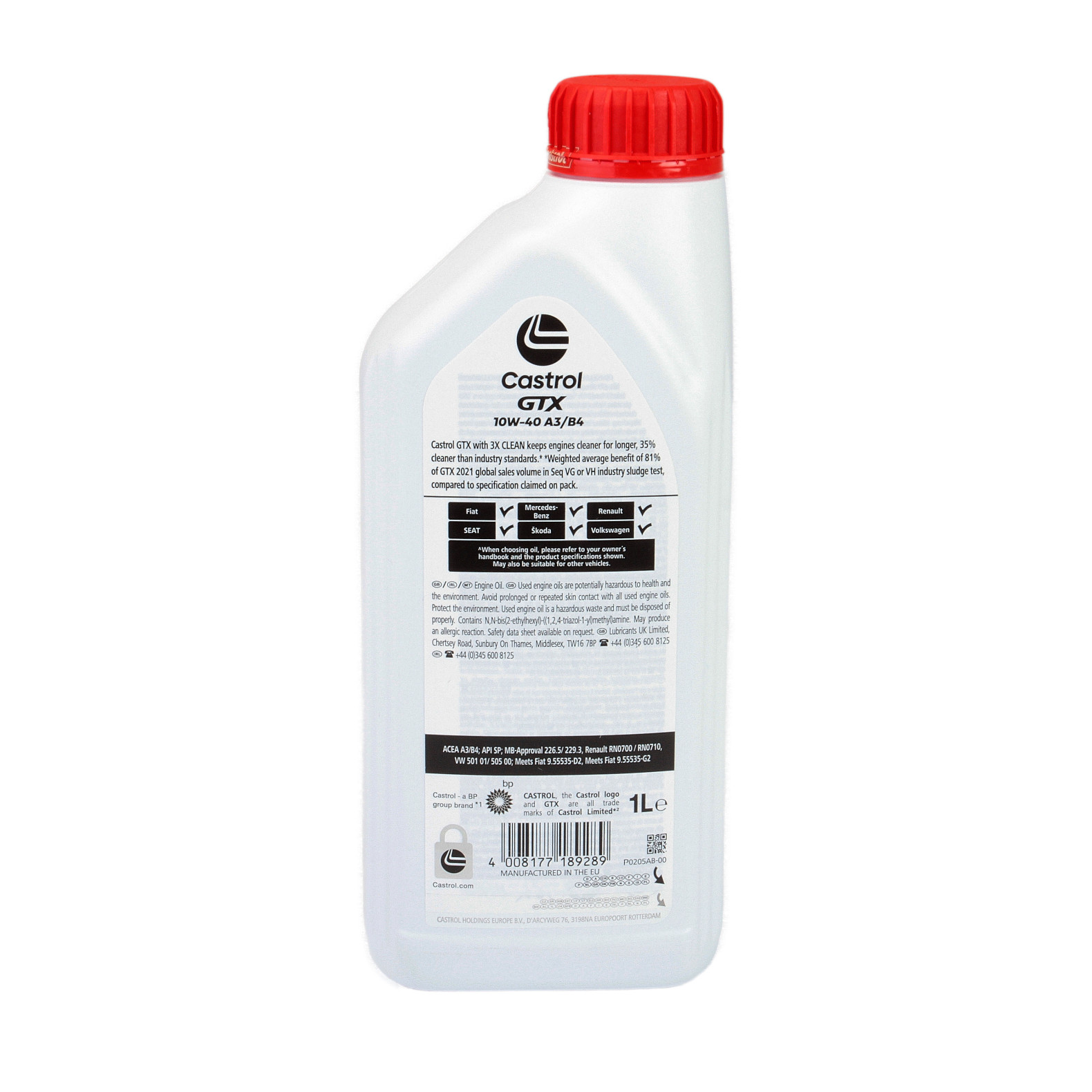 10W-40 Castrol GTX Ultraclean A/B Motoröl 1 Liter