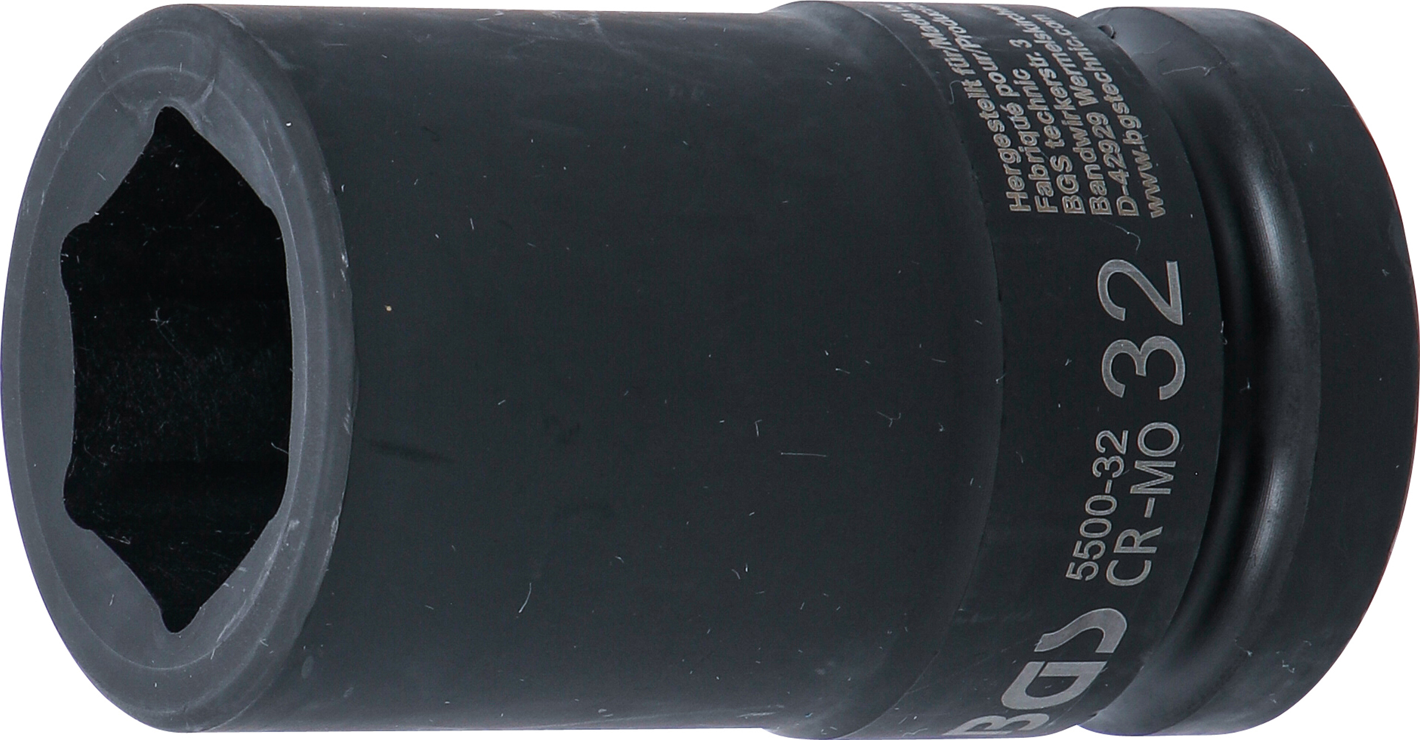 BGS Kraft-Steckschlüssel-Einsatz Sechskant, tief | Antrieb Innenvierkant 25 mm (1") | SW 32 mm