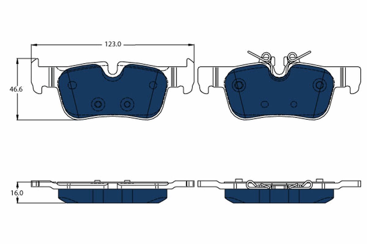 Bremsbelagsatz ((EN) for electric vehicles), passt zu: BMW 1 (F40), 2 (F45), 2 GRAN COUPE (F44), 2 GRAN TOURER (F46), 2 GRAN TOURER VAN (F46), I3 (I01), X1 (F48), X2 (F39) 0.65H-Electric 08.13-