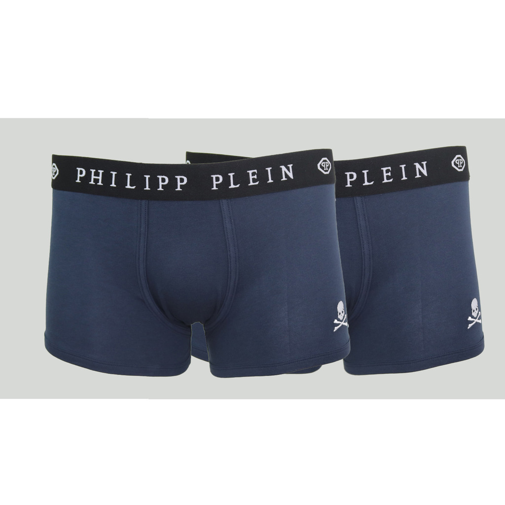 Philipp Plein Herren Boxershorts Skull 2er Pack Navy Gr. XL