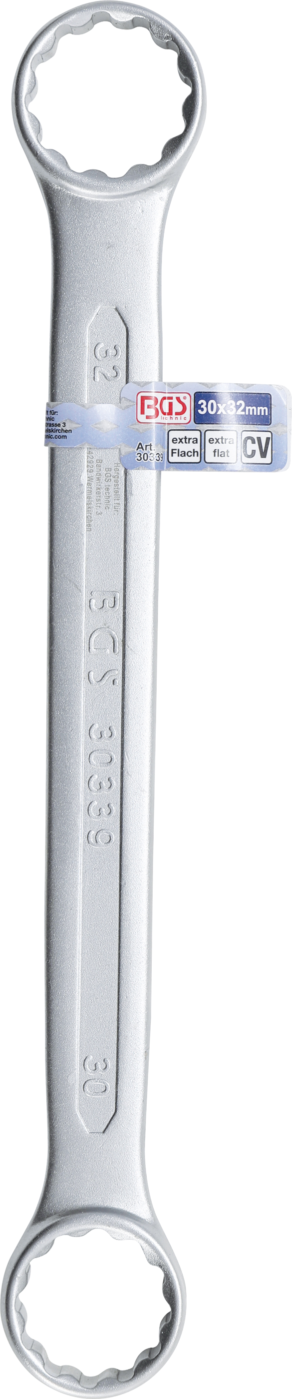 BGS Doppel-Ringschlüssel | extra flach | SW 30 x 32 mm
