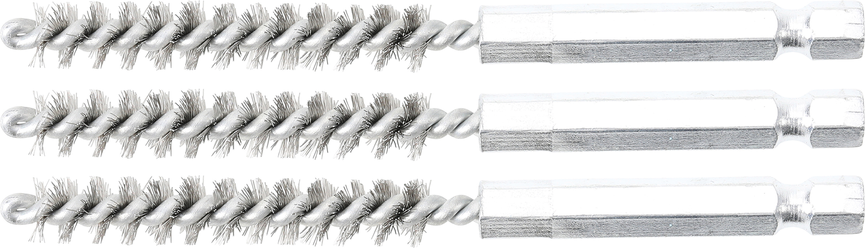 BGS Stahlbürste | 8 mm | Antrieb Außensechskant 6,3 mm (1/4") | 3-tlg.