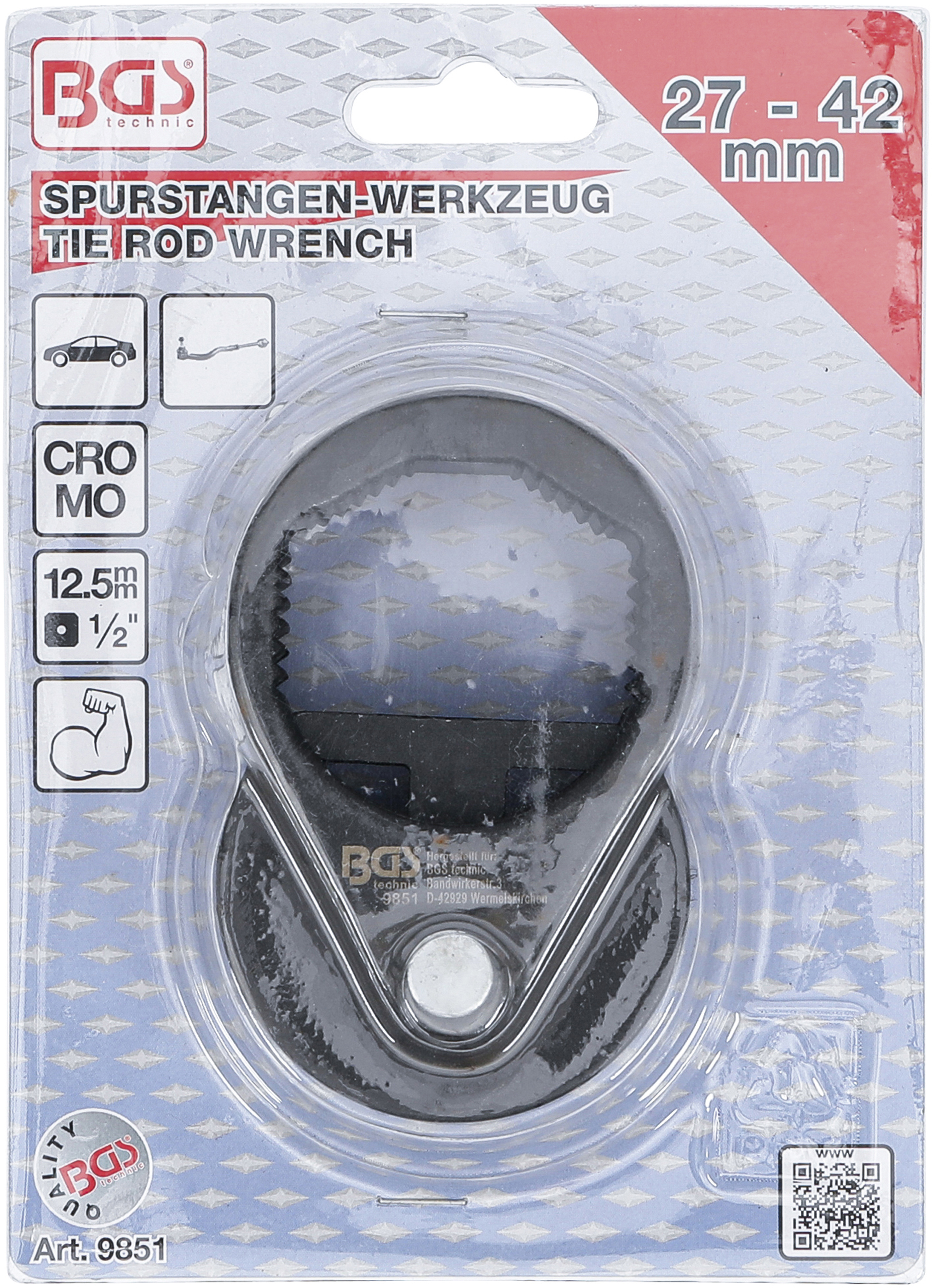 BGS Spurstangen-Werkzeug | Antrieb Innenvierkant 12,5 mm (1/2") | 27 - 42 mm