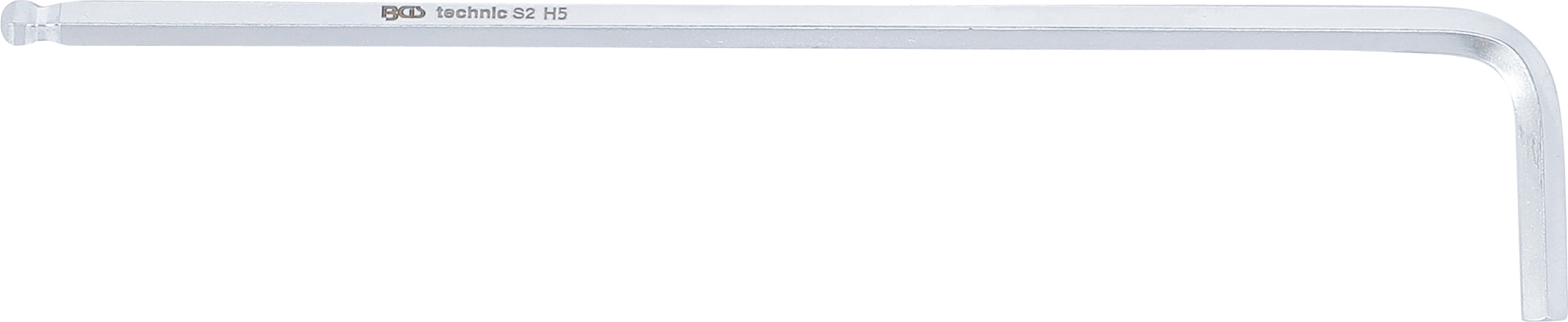 BGS Winkelschlüssel | extra lang | Innensechskant / Innensechskant mit Kugelkopf 5 mm