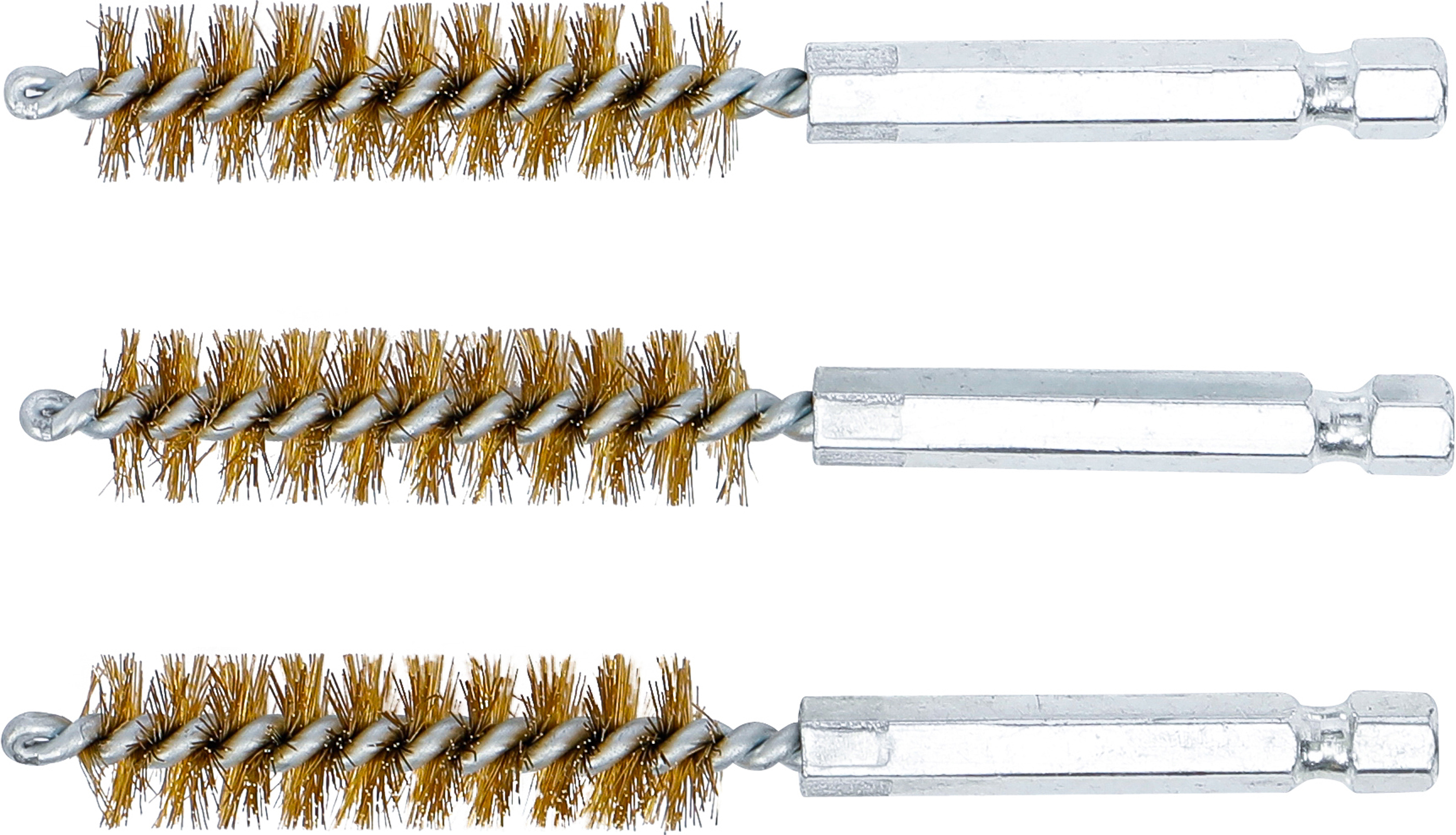 BGS Messingbürste | 12 mm | Antrieb Außensechskant 6,3 mm (1/4") | 3-tlg.