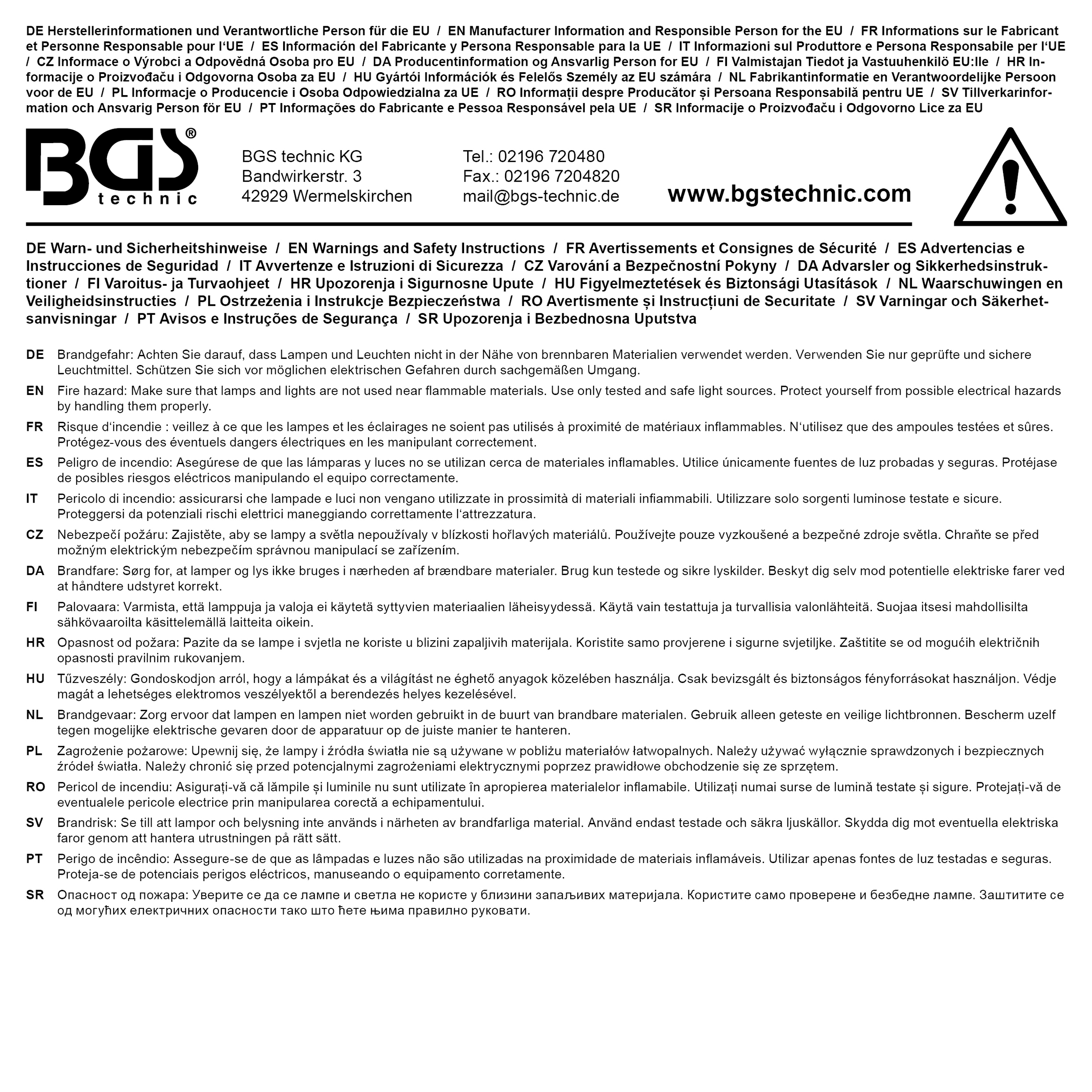 BGS LED-Motorhauben-Leuchte mit Akku