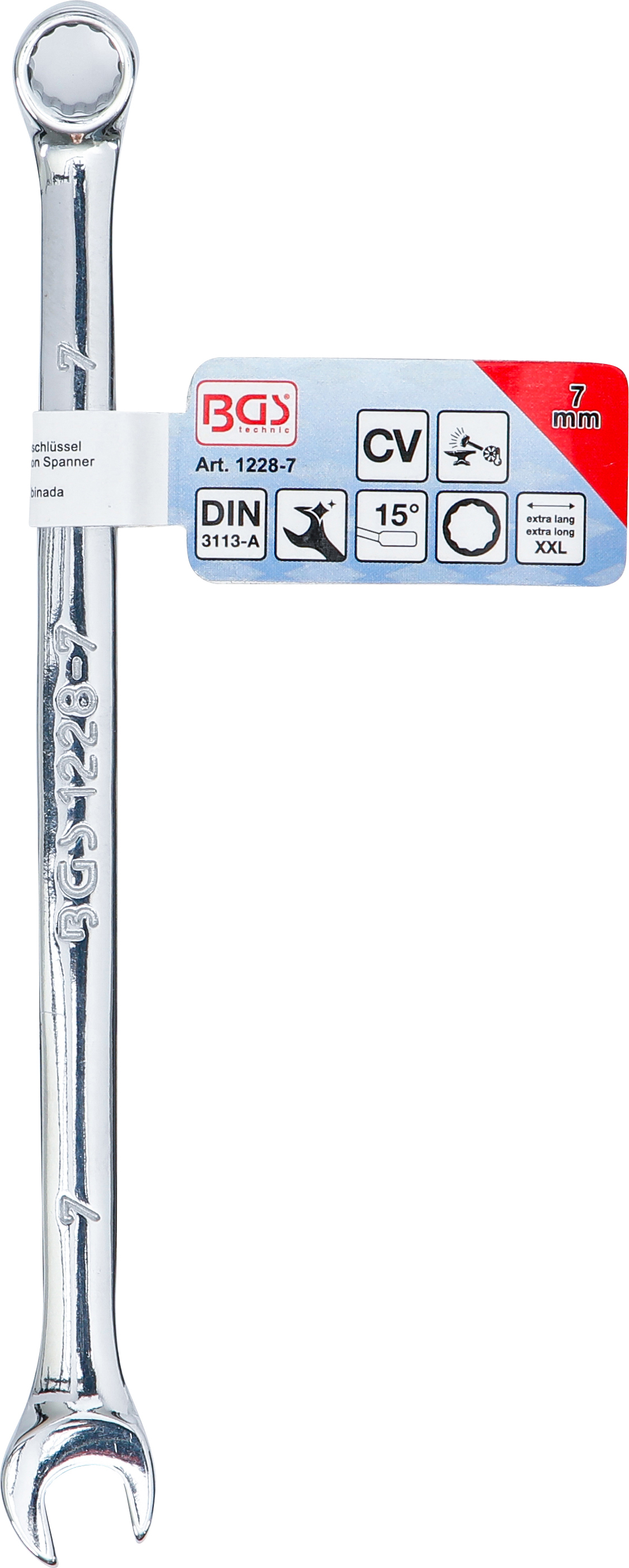 BGS Maul-Ringschlüssel | extra lang | SW 7 mm