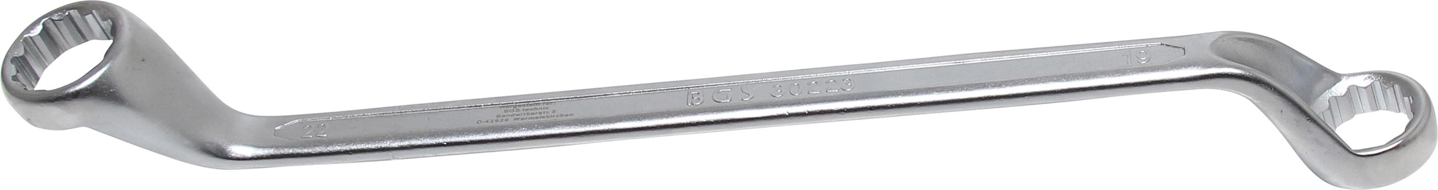 BGS Doppel-Ringschlüssel | tief gekröpft | SW 19 x 22 mm