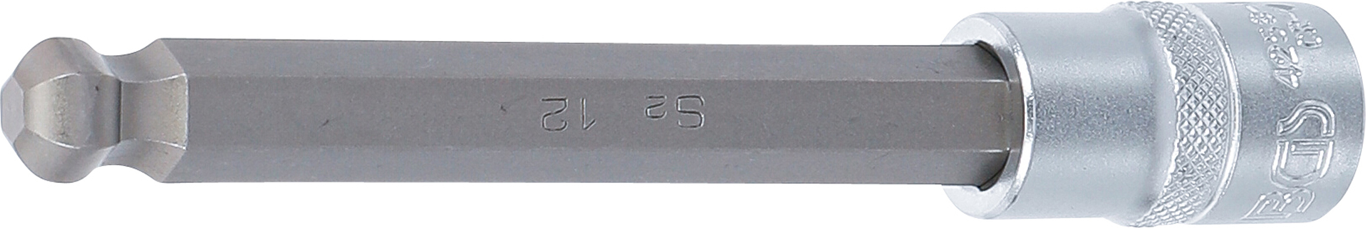 BGS Bit-Einsatz | Länge 140 mm | Antrieb Innenvierkant 12,5 mm (1/2") | Innensechskant mit Kugelkopf 12 mm