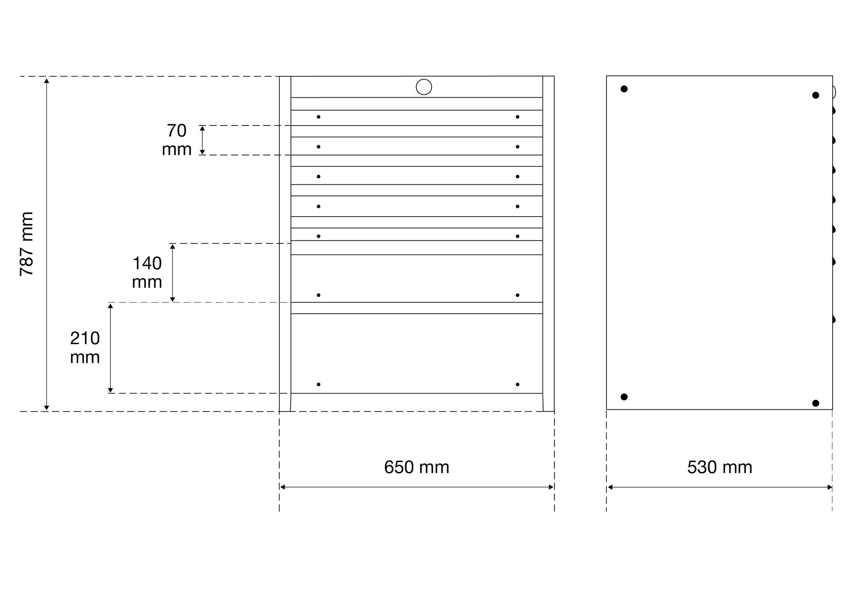 BGS Schubladen-Unterschrank | 7 Schubladen | leer