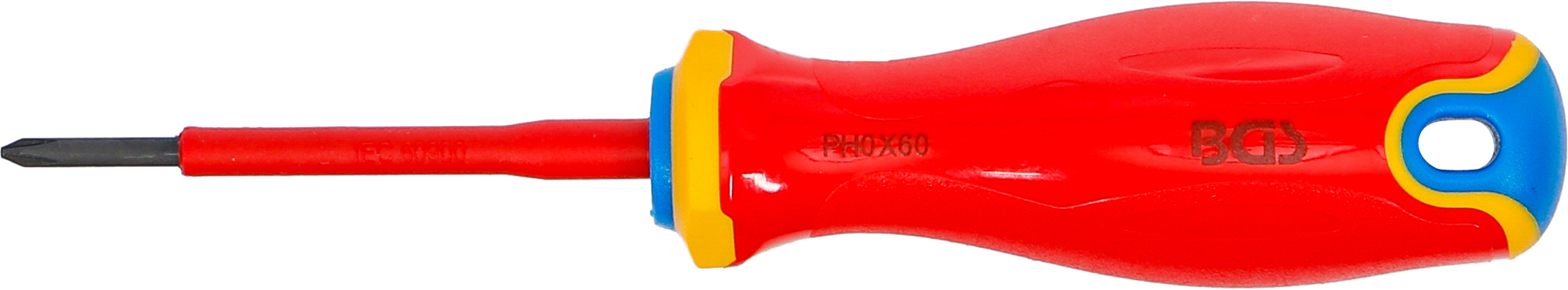 BGS VDE-Schraubendreher | extra dünne Spitze | Kreuzschlitz PH0