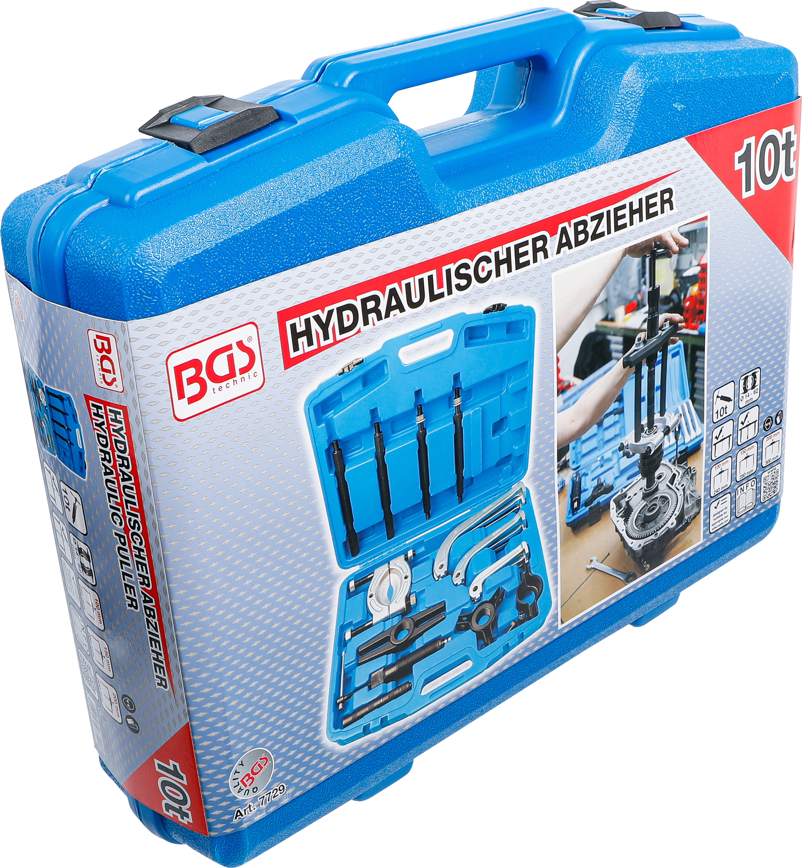 BGS Hydraulischer Abzieher-Satz | 10 t | 25-tlg. BGS Hydraulischer Abzieher-Satz | 10 t | 25-tlg.