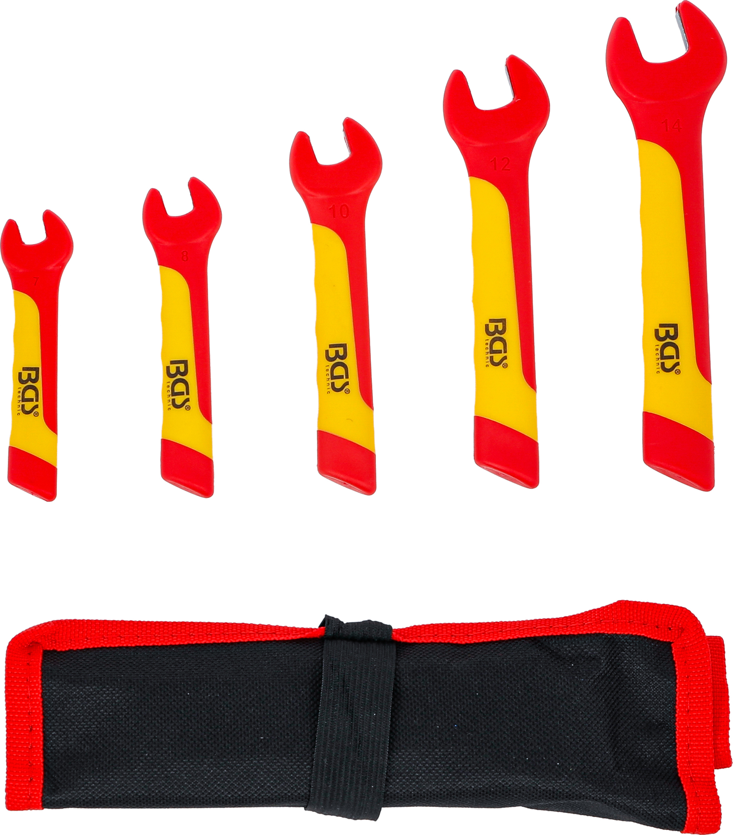 BGS VDE-Einmaulschlüssel-Satz | SW 7 - 14 mm | 5-tlg.