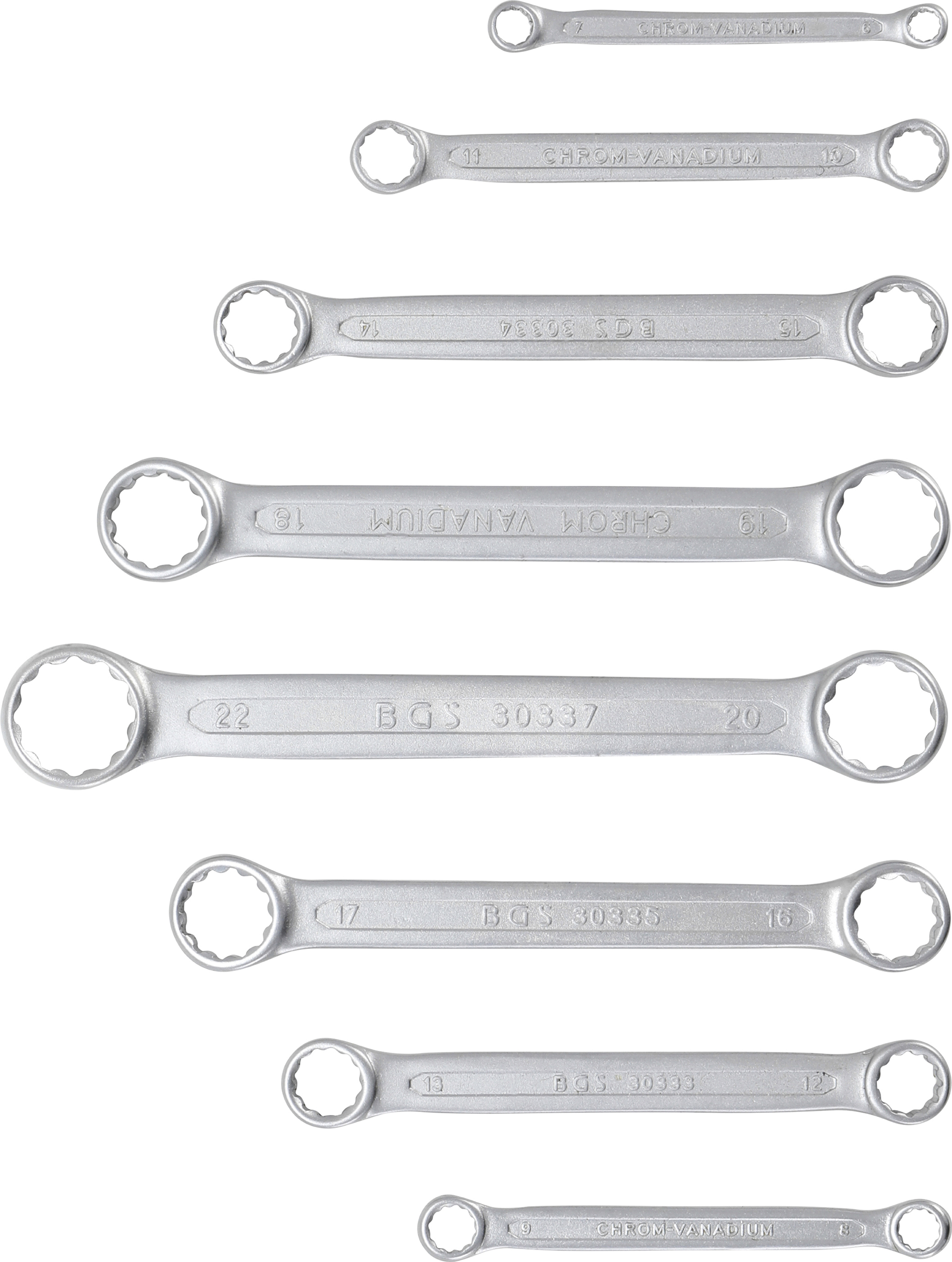 BGS Doppel-Ringschlüssel-Satz | extra flach | SW 6 - 22 mm | 8-tlg.