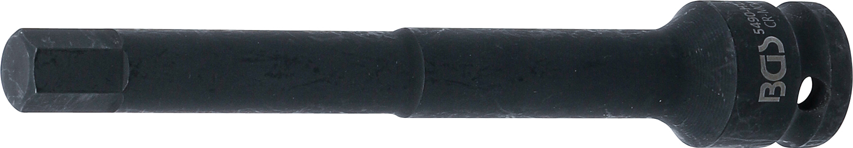 BGS Kraft-Bit-Einsatz | Länge 150 mm | Antrieb Innenvierkant 12,5 mm (1/2") | Innensechskant 12 mm