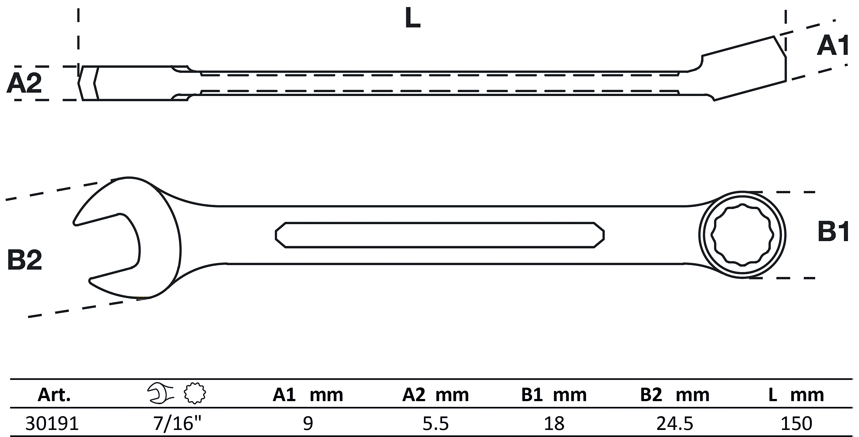 BGS Maul-Ringschlüssel | SW 7/16"