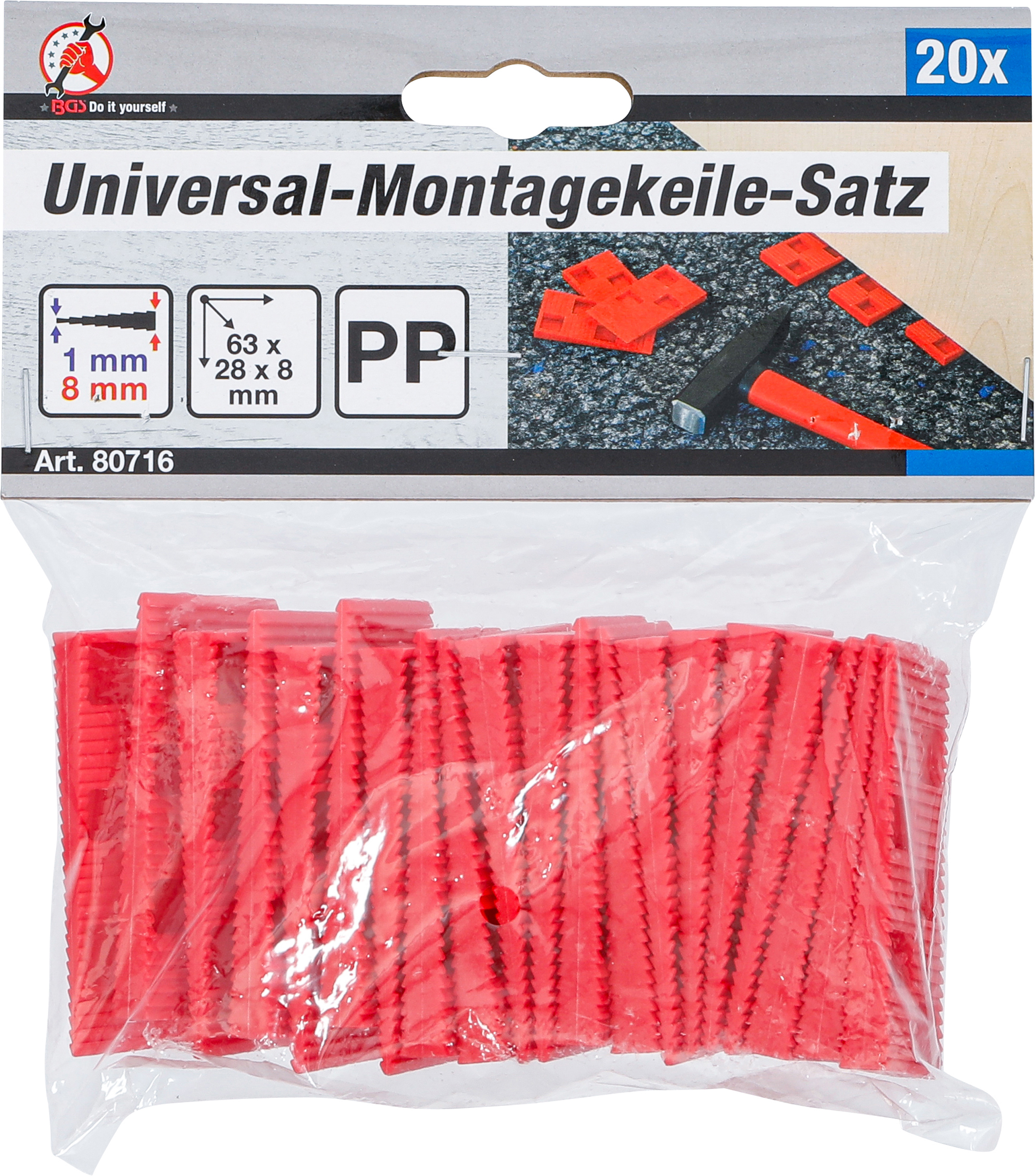 BGS Universal-Montagekeile-Satz | Kunststoff | 20-tlg.