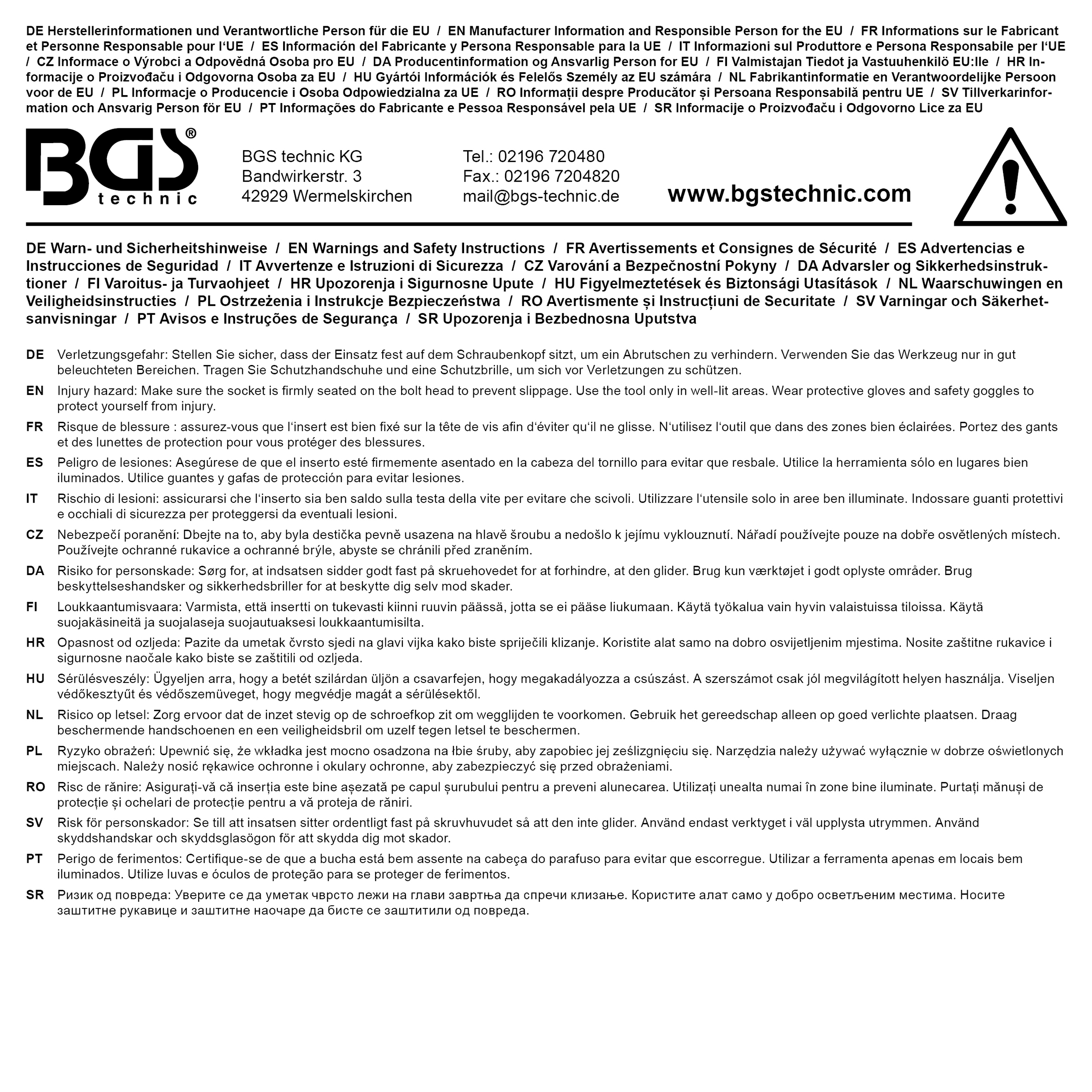 BGS Steckschlüssel-Einsatz Zwölfkant | Antrieb Innenvierkant 6,3 mm (1/4") | SW 10 mm