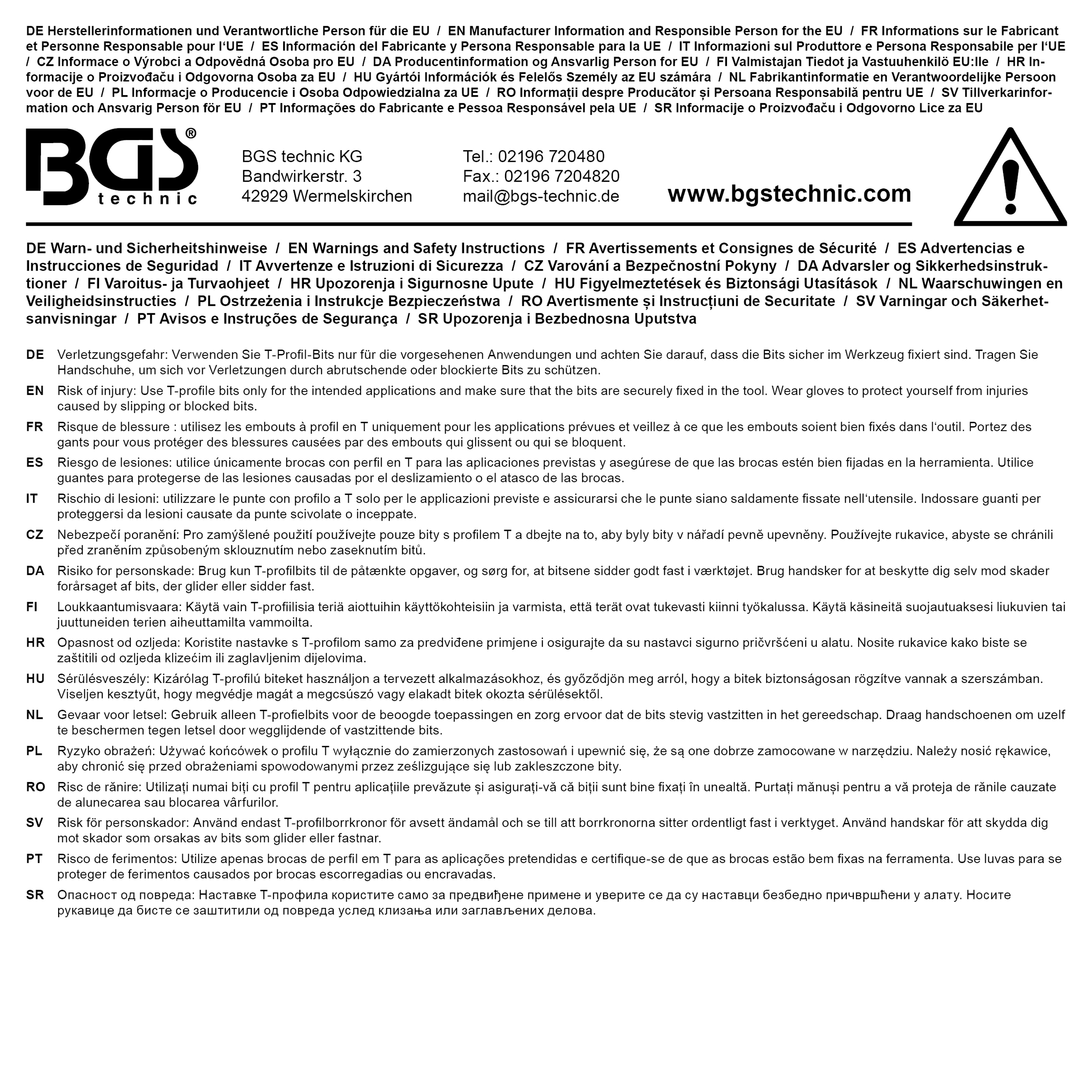 BGS Bit-Einsatz | Antrieb Innenvierkant 10 mm (3/8") | T-Profil (für Torx) T45