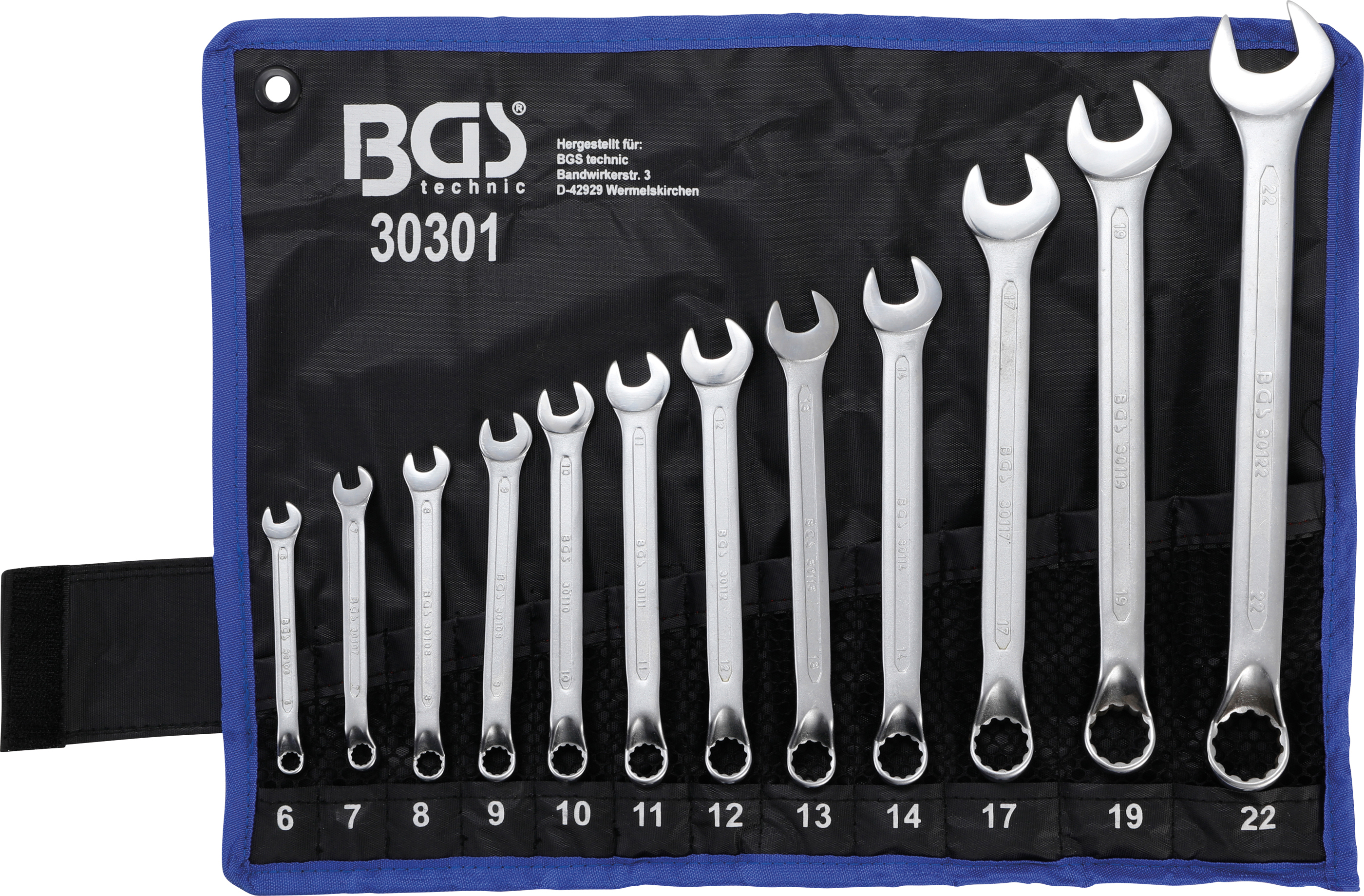 BGS Maul-Ringschlüssel-Satz | gekröpft | SW 6 - 22 mm | 12-tlg.