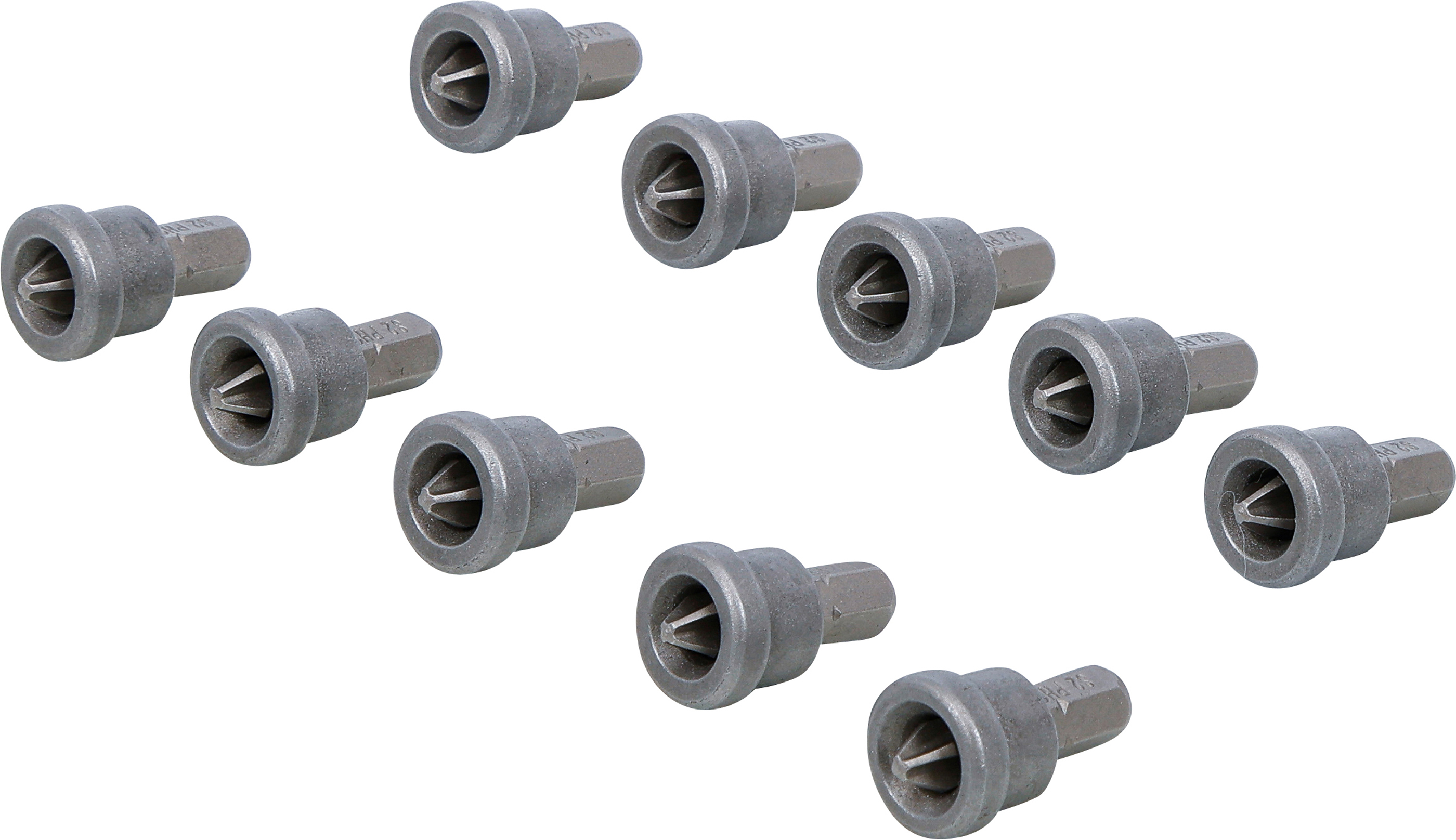 BGS Bit-Satz mit Tiefenstopp | für Gipskartonplatten | Antrieb Außensechskant 6,3 mm (1/4") | Kreuzschlitz PH2 | 10-tlg.