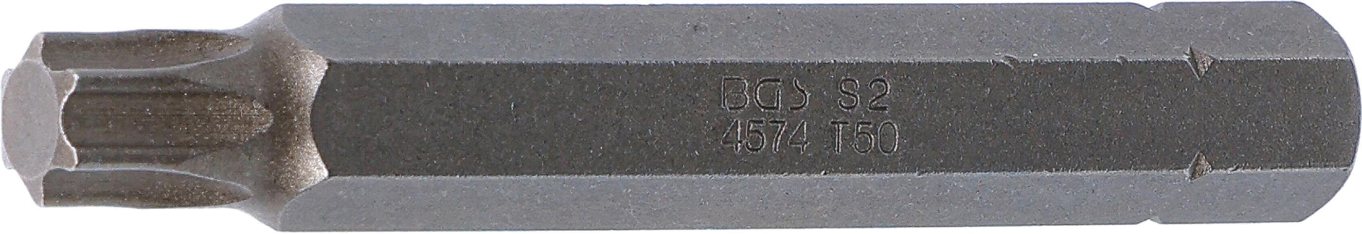 BGS Bit | Länge 75 mm | Antrieb Außensechskant 10 mm (3/8") | T-Profil (für Torx) T50