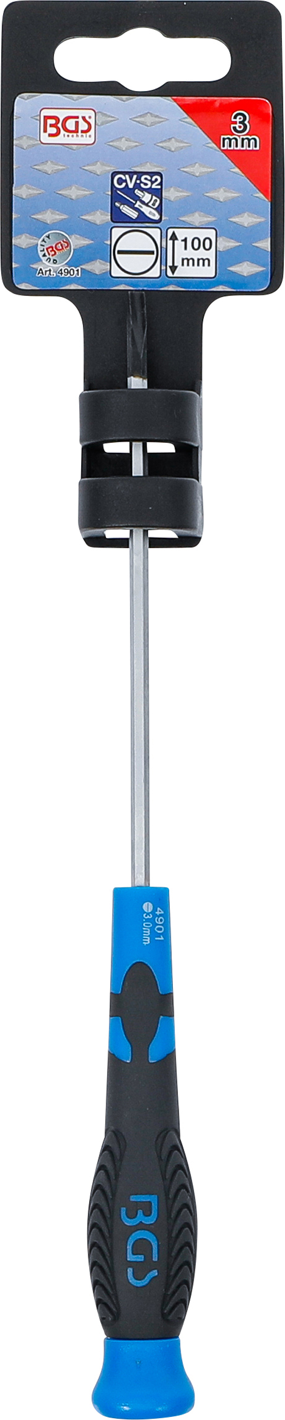 BGS Schraubendreher | Schlitz 3 mm | Klingenlänge 100 mm