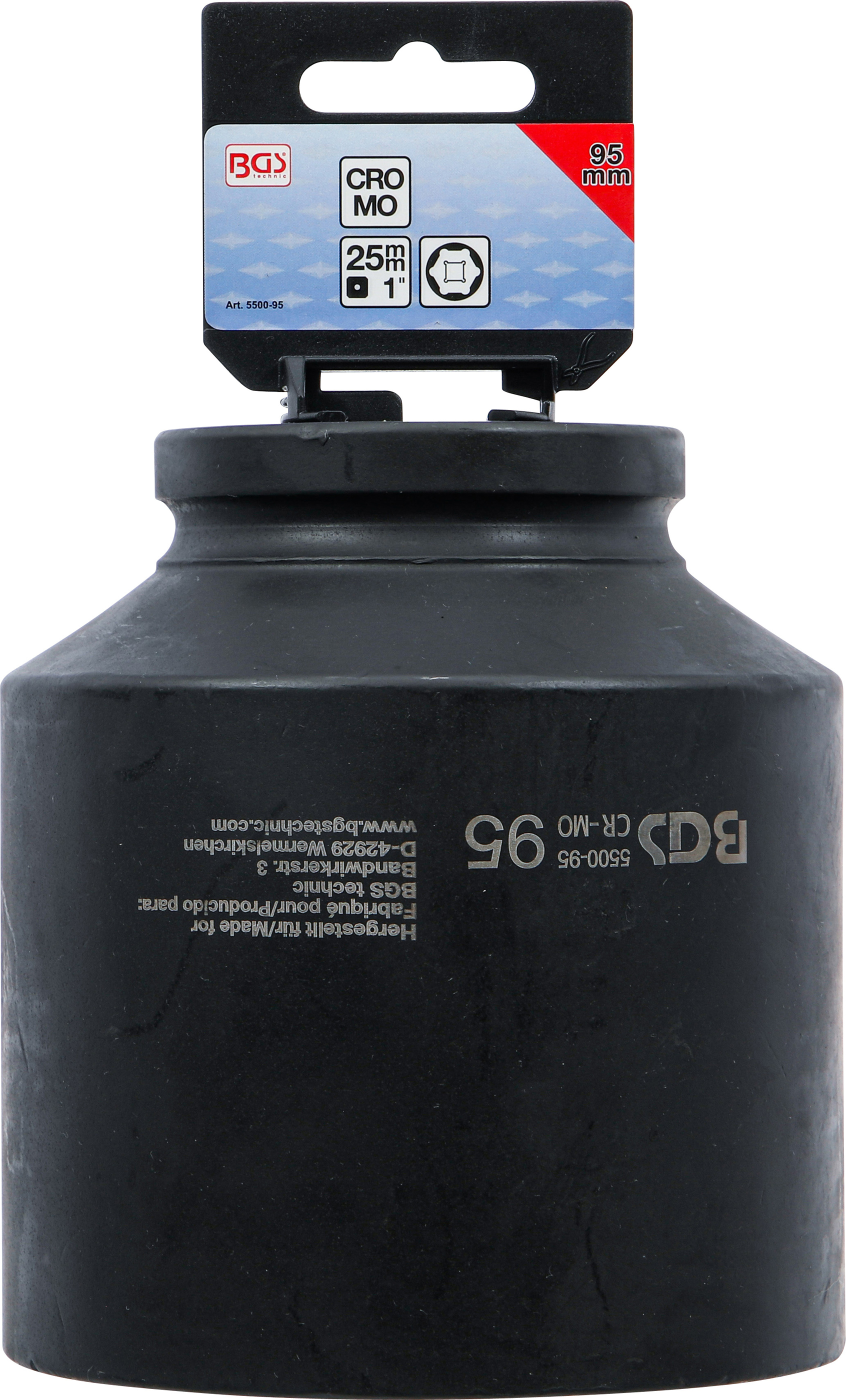 BGS Kraft-Steckschlüssel-Einsatz Sechskant, tief | Antrieb Innenvierkant 25 mm (1") | SW 95 mm