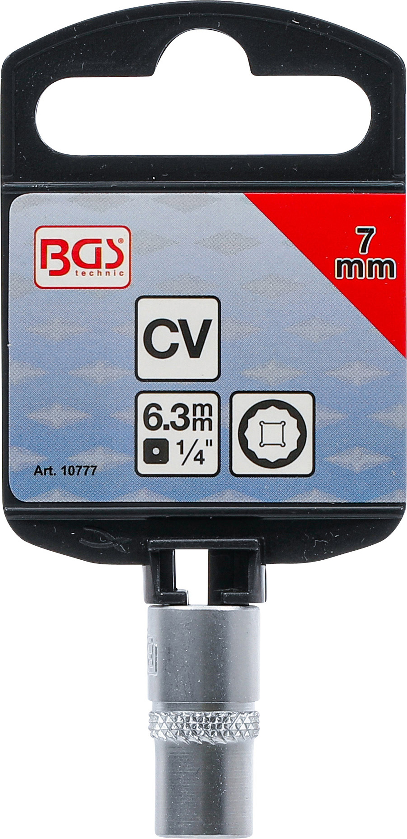 BGS Steckschlüssel-Einsatz Zwölfkant | Antrieb Innenvierkant 6,3 mm (1/4") | SW 7 mm