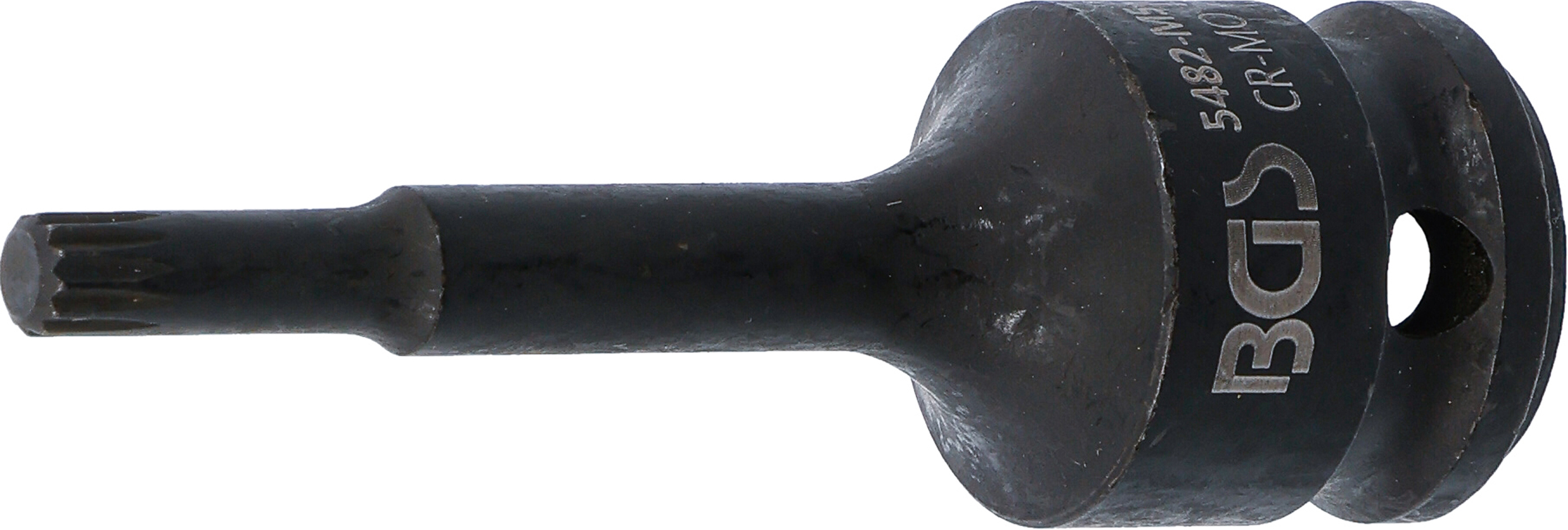 BGS Kraft-Bit-Einsatz | Länge 75 mm | Antrieb Innenvierkant 12,5 mm (1/2") | Innenvielzahn (für XZN) M5