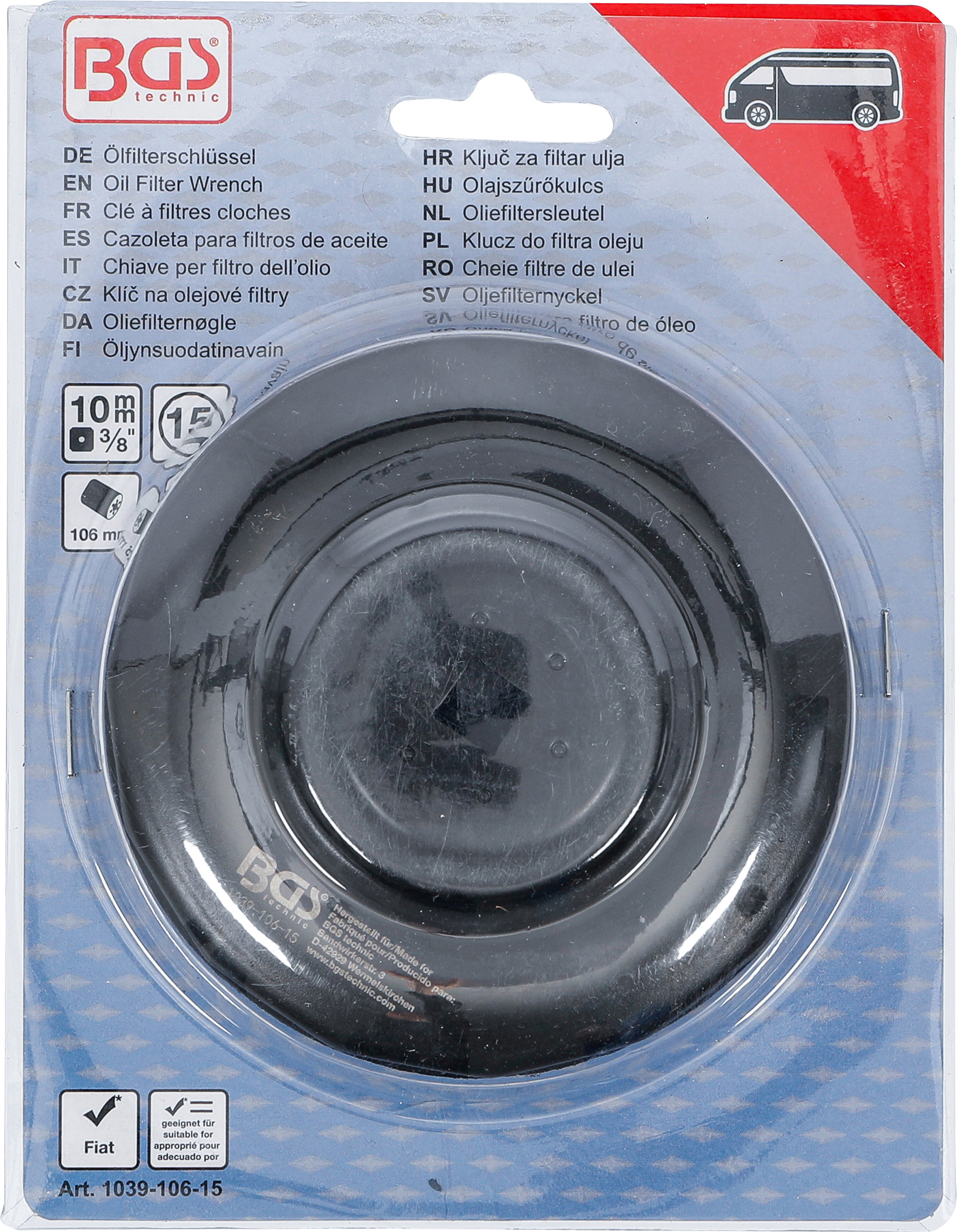 BGS Ölfilterschlüssel | 15-kant | Ø 106 mm | für Fiat Ducato BGS Ölfilterschlüssel | 15-kant | Ø 106 mm | für Fiat Ducato