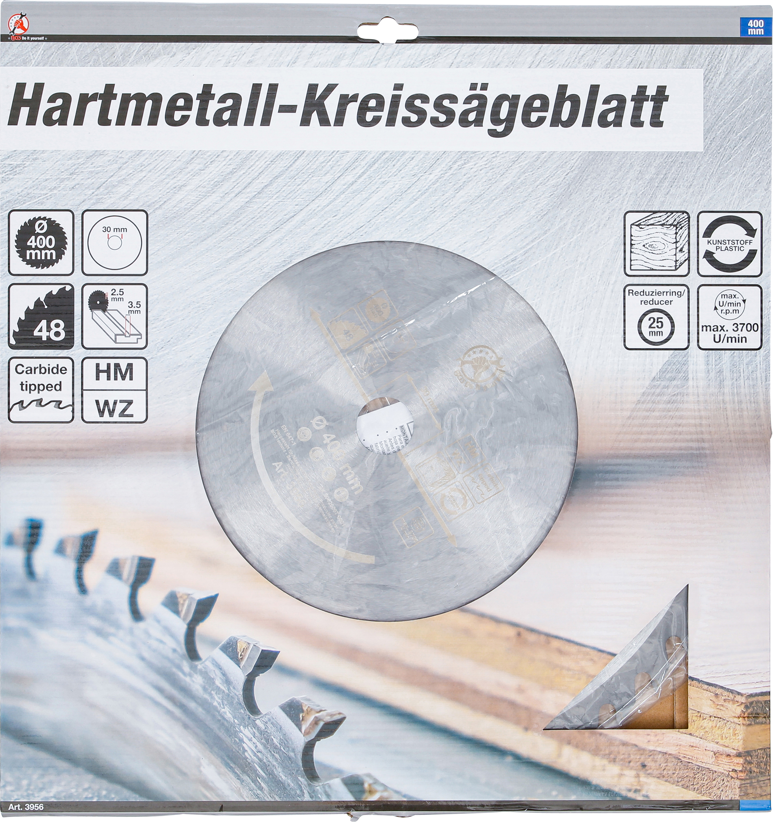 BGS Hartmetall-Kreissägeblatt | Ø 400 x 30 x 3,4 mm | 48 Zähne