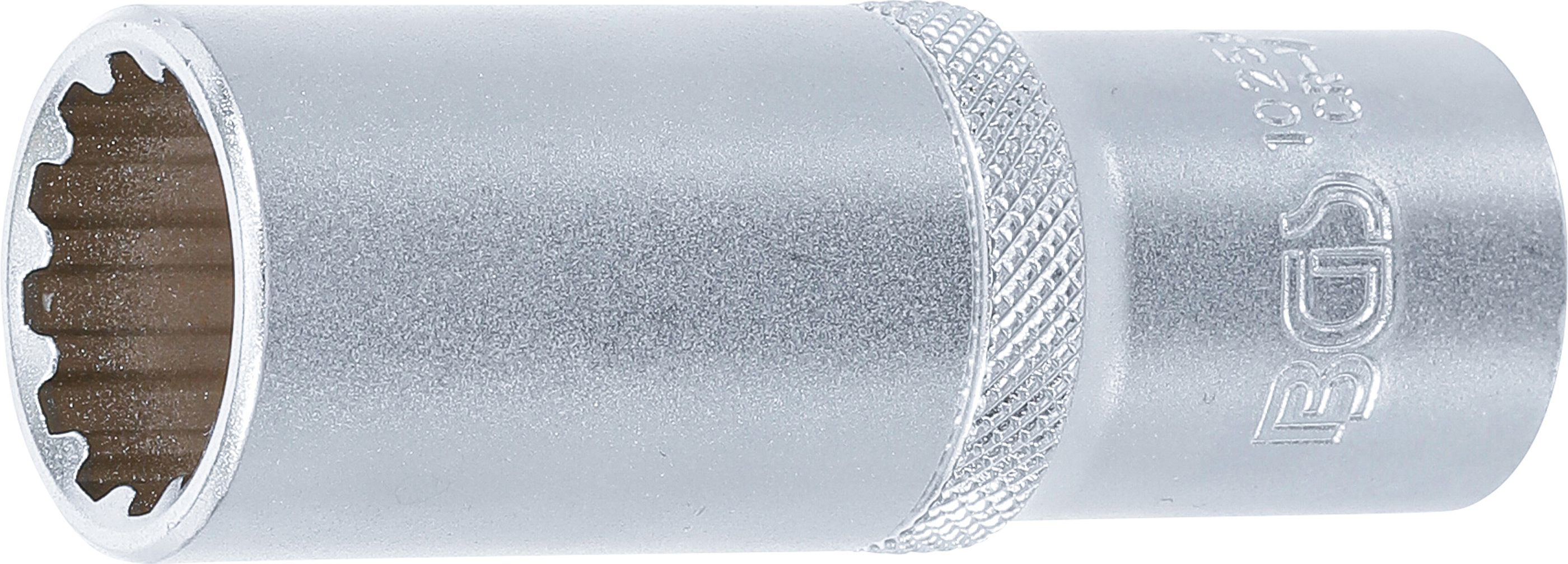 BGS Steckschlüssel-Einsatz Gear Lock, tief | Antrieb Innenvierkant 12,5 mm (1/2") | SW 19 mm