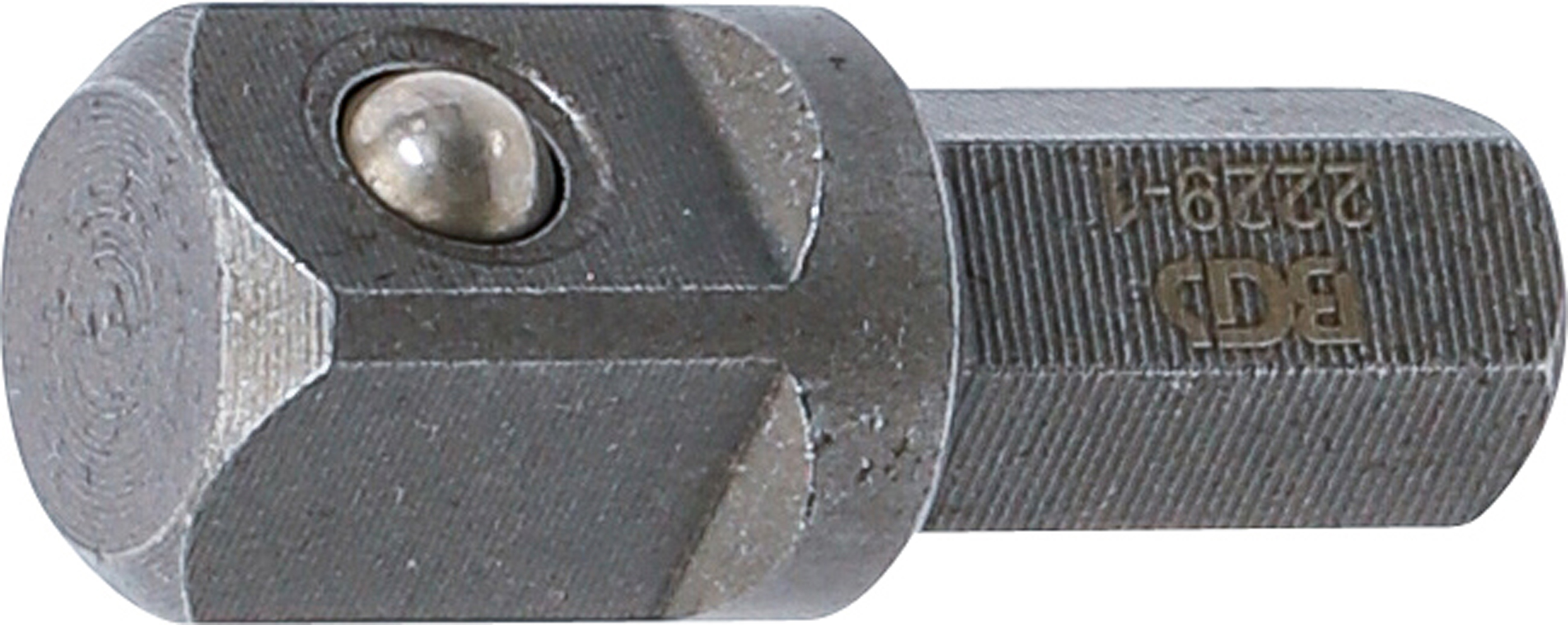 BGS Bit-Knarren-Adapter | Außensechskant 8 mm (5/16") - Außenvierkant 10 mm (3/8") | 30 mm