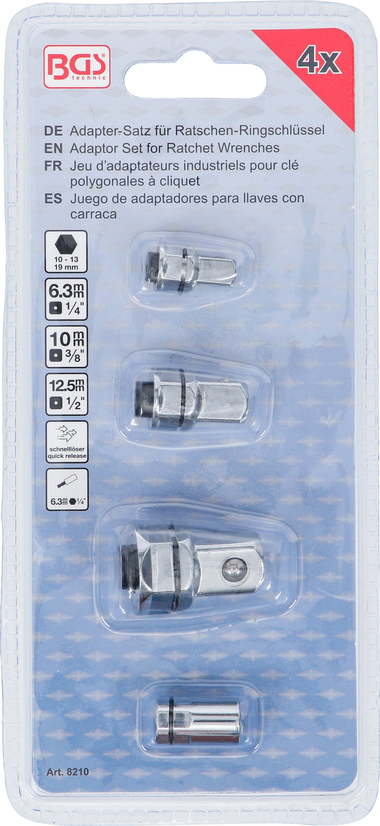 BGS Adapter-Satz für Ratschen-Ringschlüssel | 4-tlg.