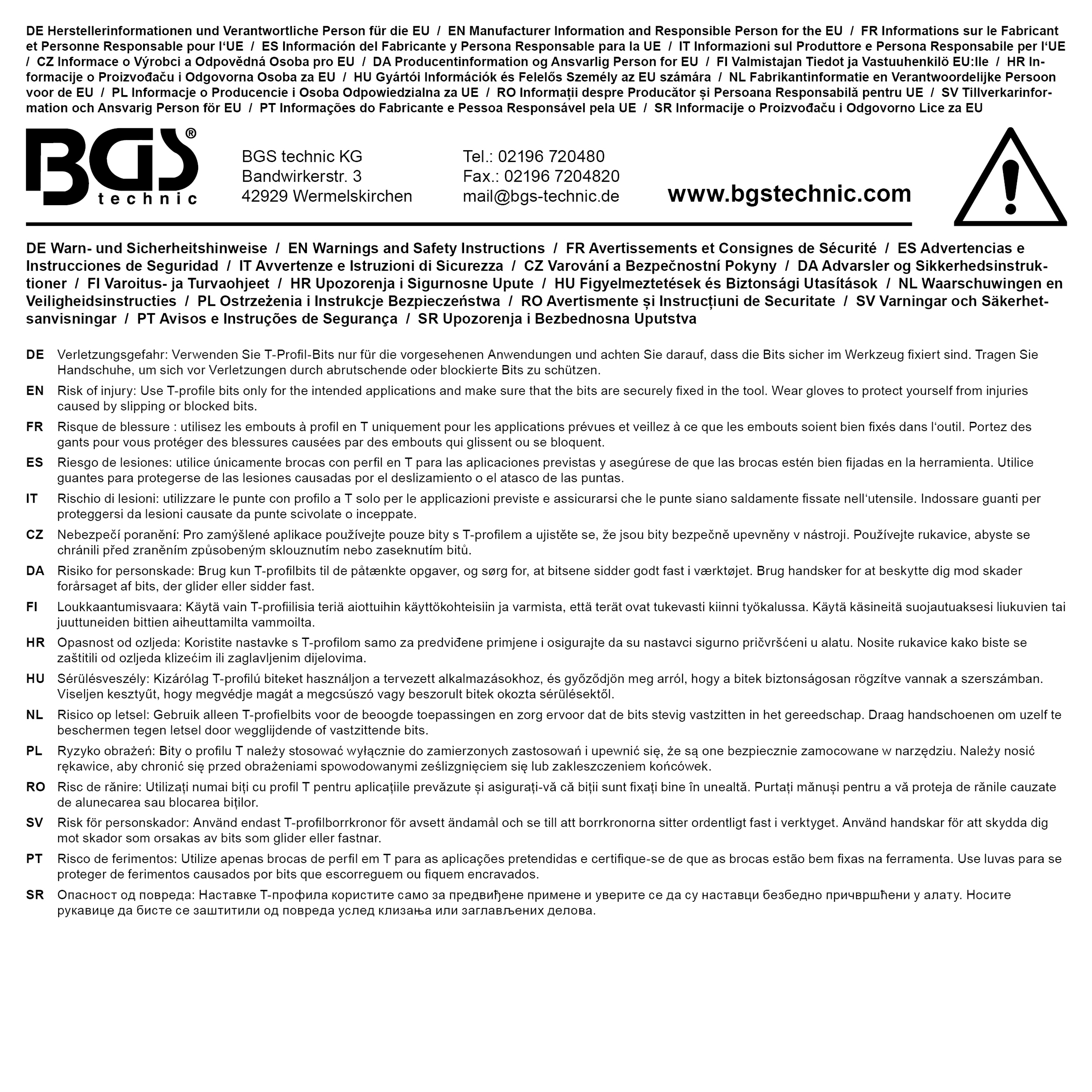 BGS Bit | Länge 25 mm | Antrieb Außensechskant 6,3 mm (1/4") | T-Profil (für Torx) T27